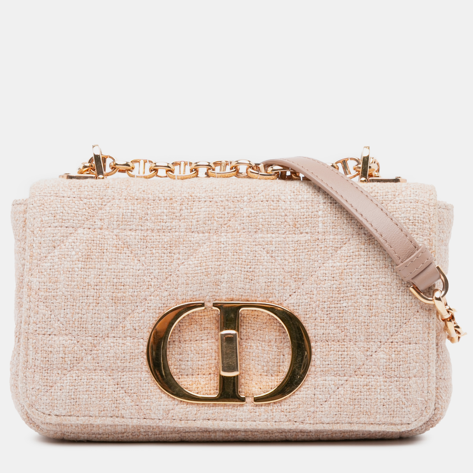 

Dior Small Linen Macrocannage Caro Bag, Pink