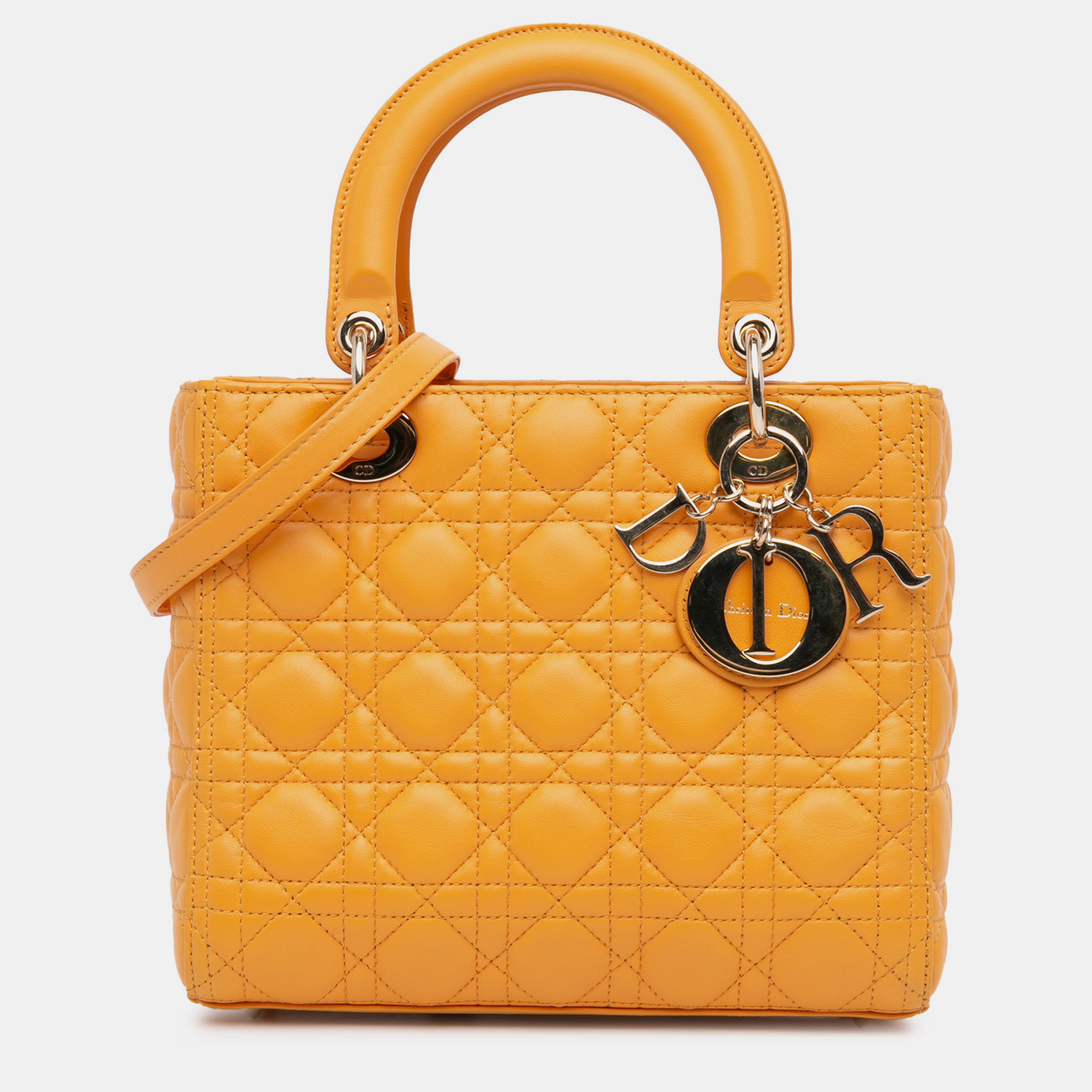 

Dior Medium Lambskin Cannage Lady Dior, Yellow