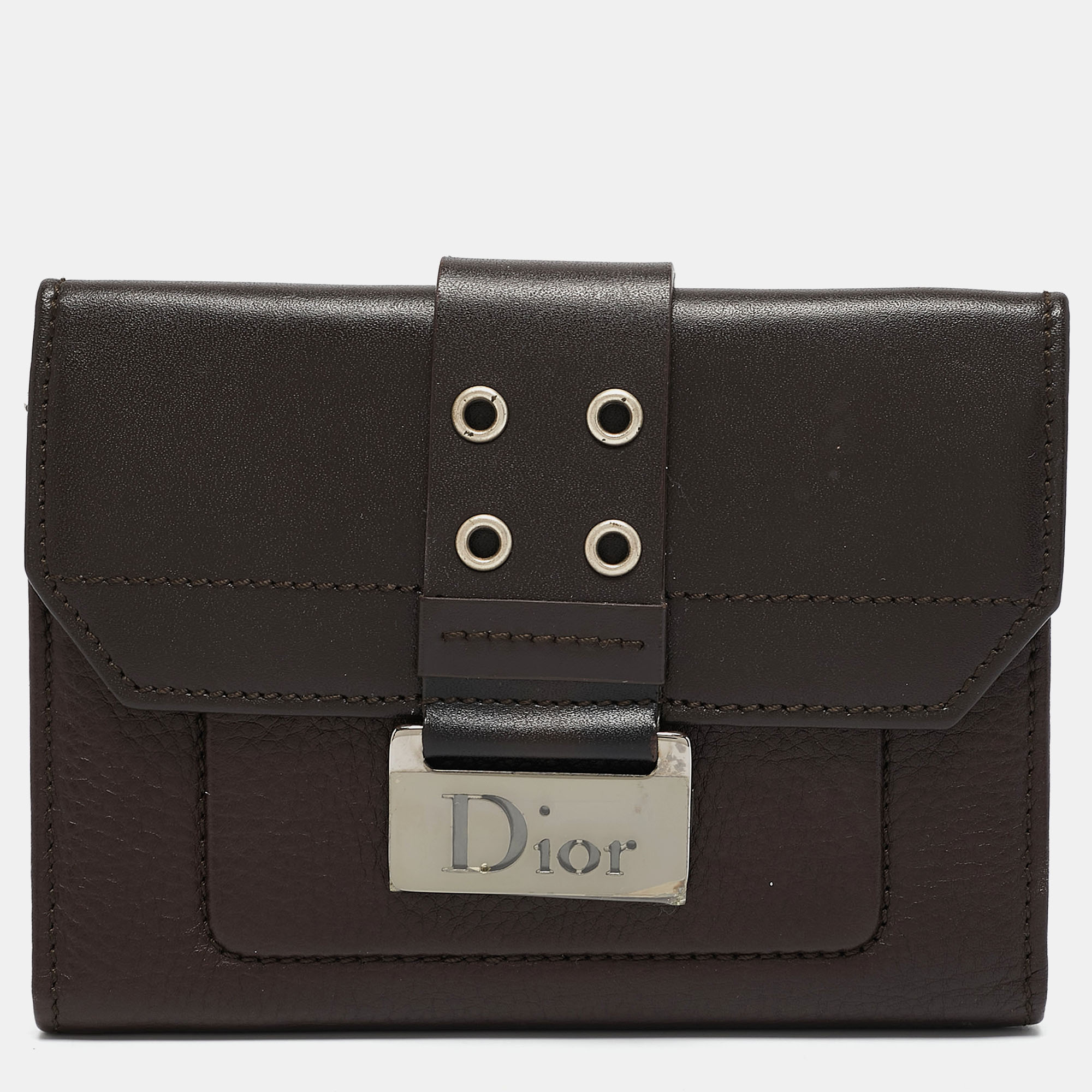 

Dior Dark Brown Leather Street Chic Compact Wallet