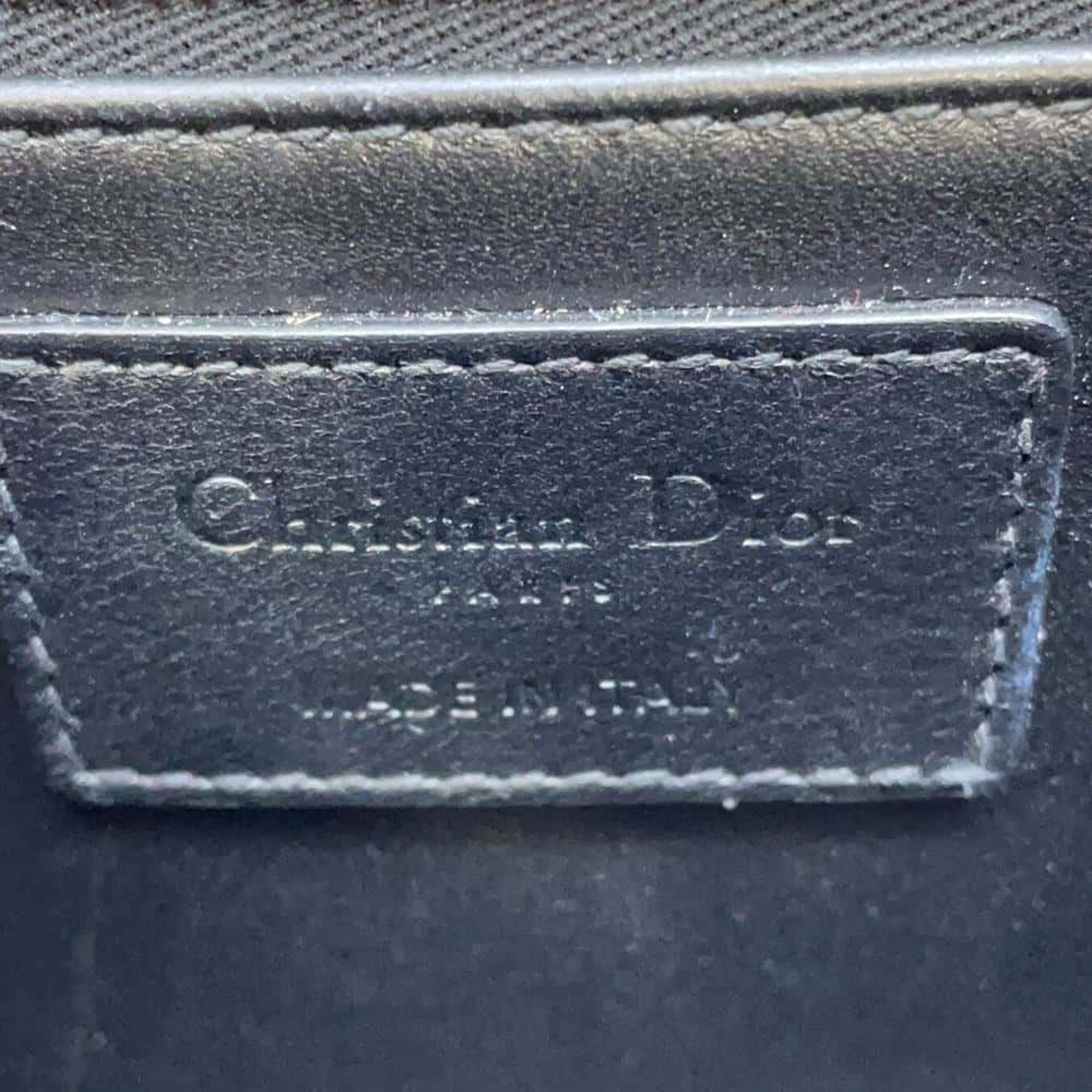 Dior Black/White Leather Montaigne Shoulder Bag 
