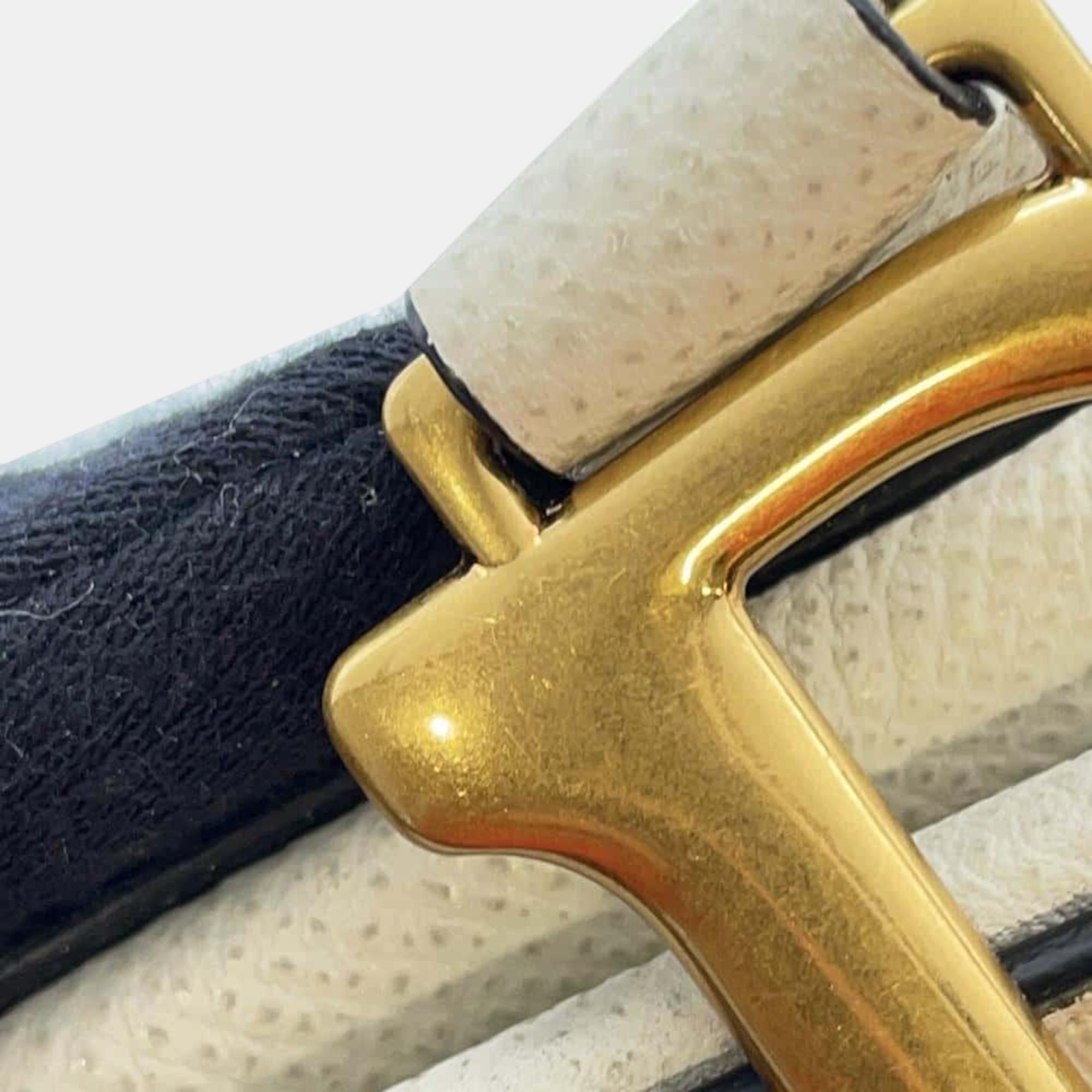 Dior White Leather Mini Saddle Shoulder Bag 