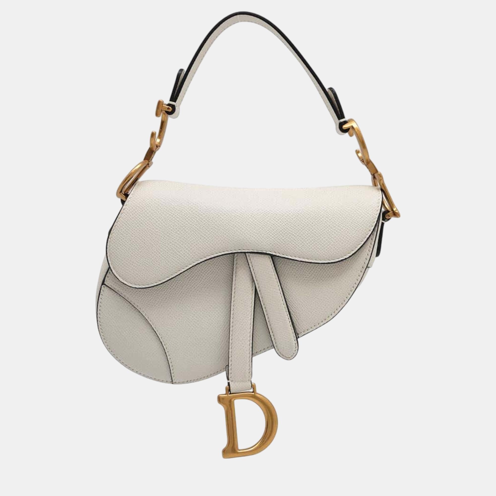 

Dior White Leather Mini Saddle Shoulder Bag