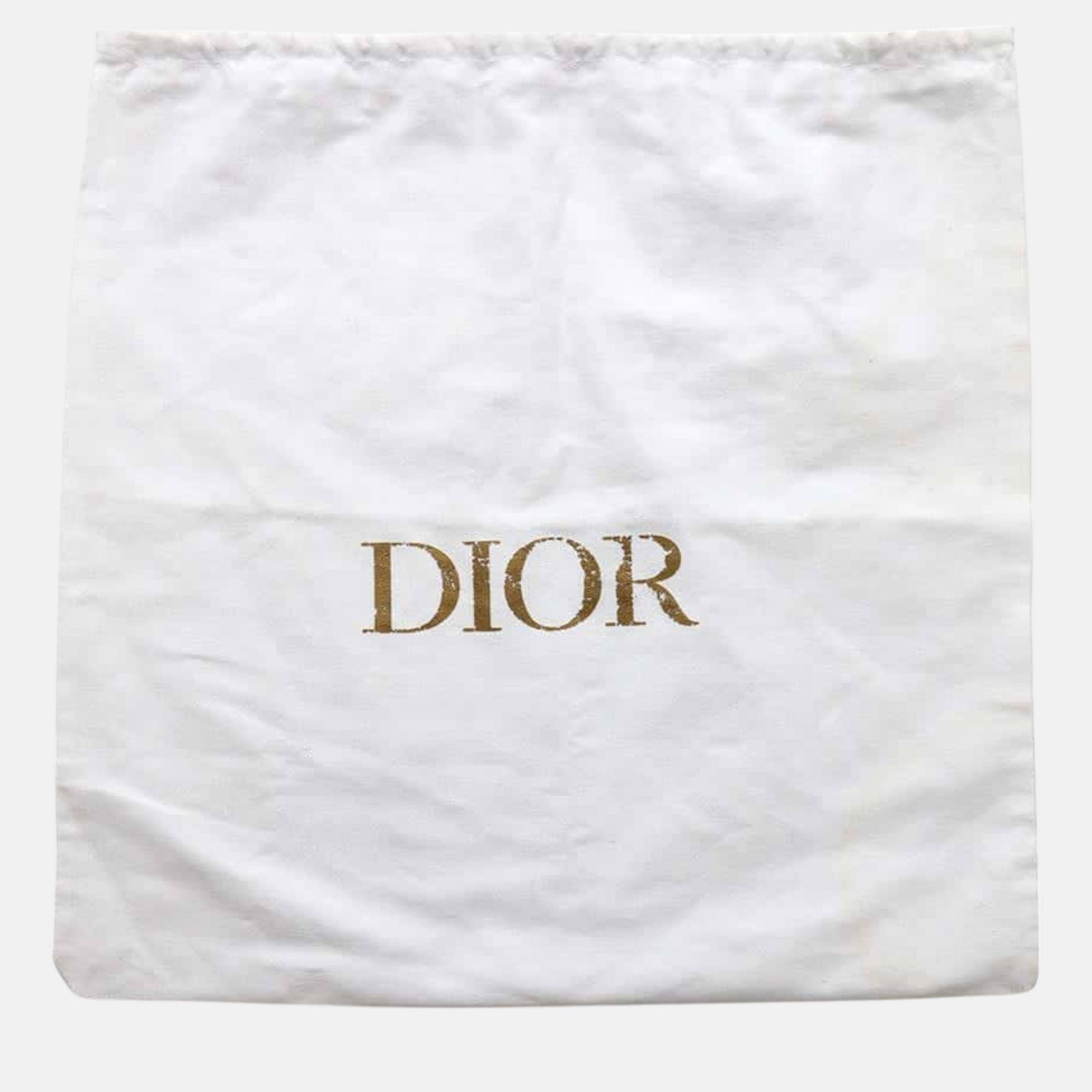Dior White Leather Mini Saddle Shoulder Bag 