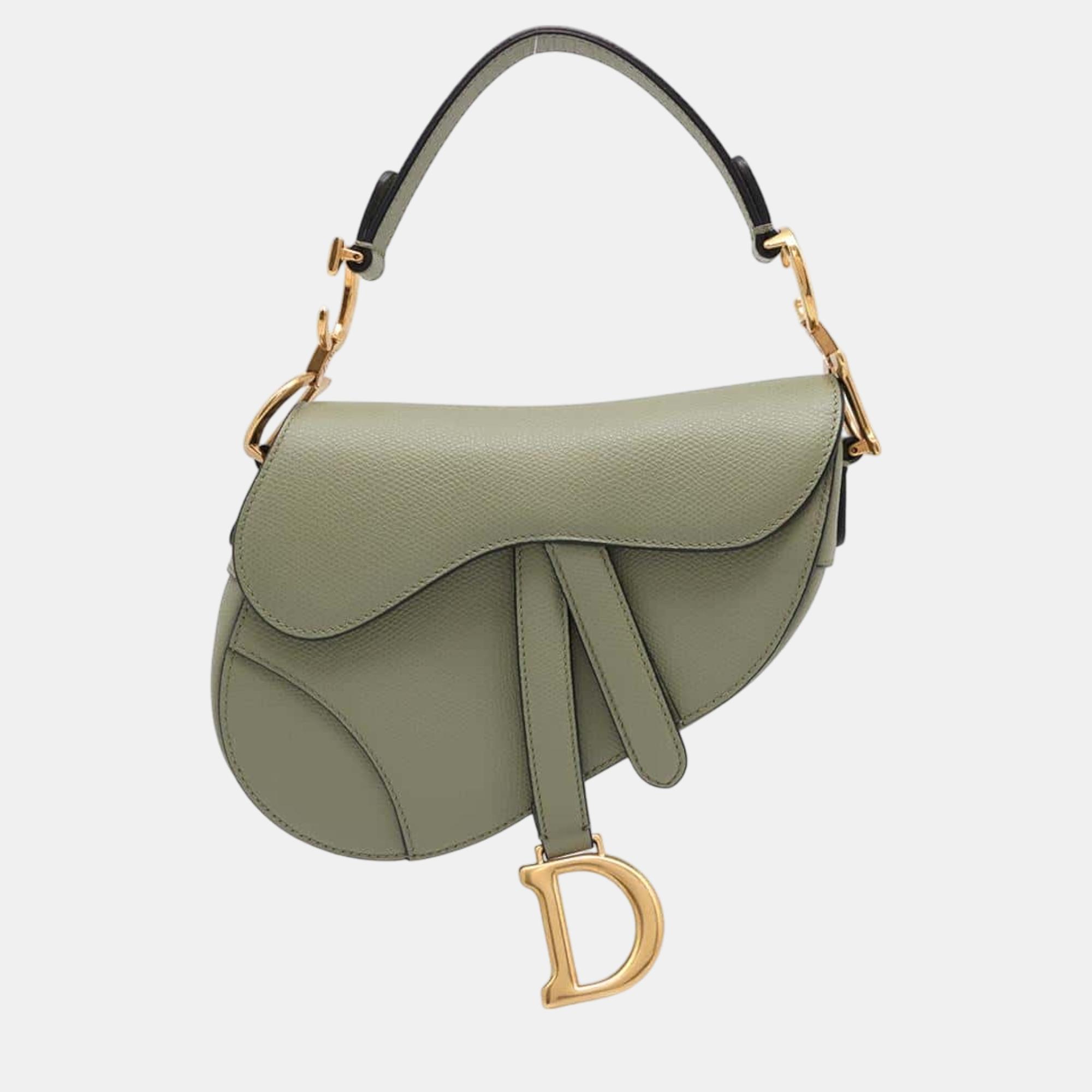 

Dior Green Leather Mini Saddle Shoulder Bag