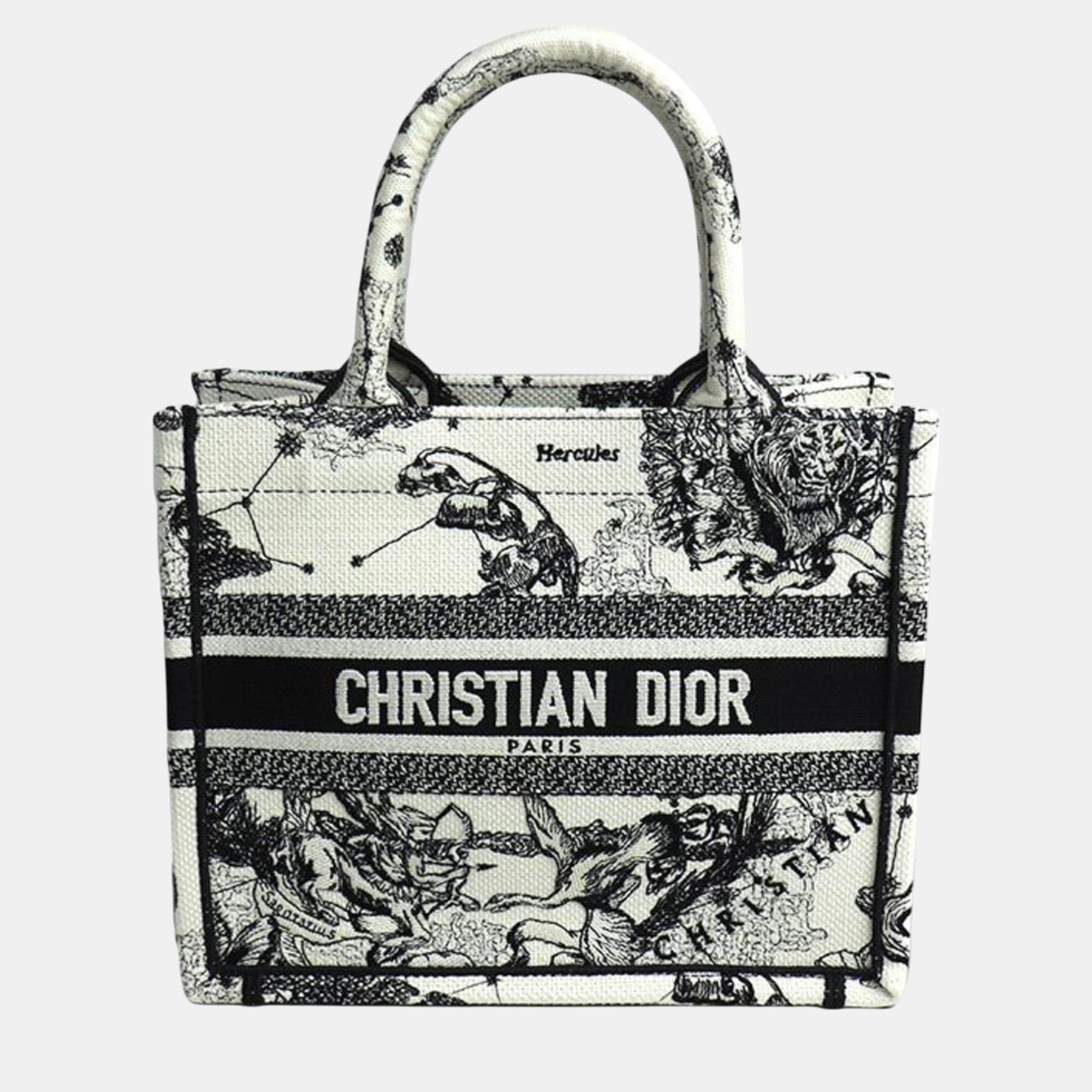 

Christian Dior Book Tote Small Bag White Black