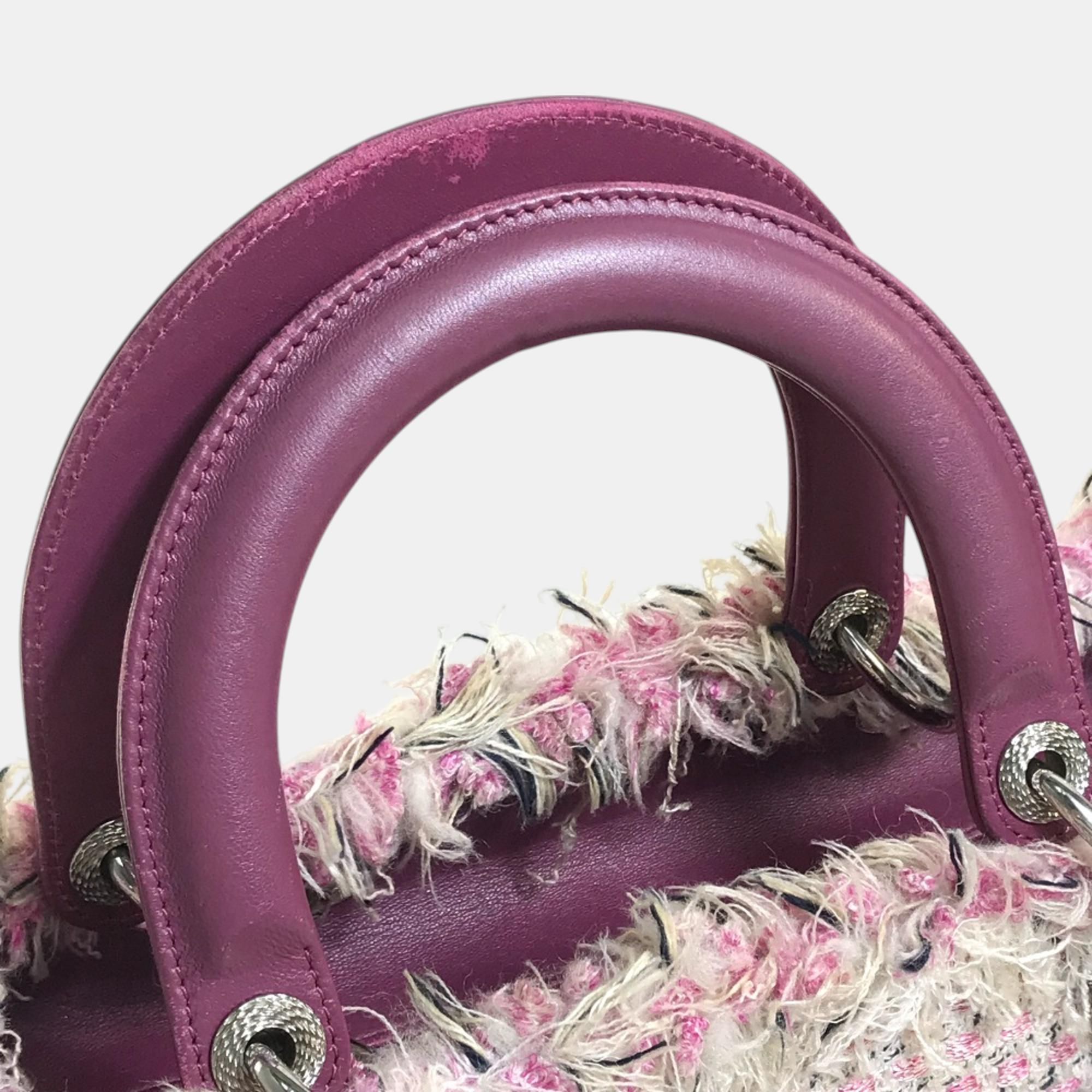 Christian Dior Ginza Limited Le Rose-Bonheur (Happy Rose) Shoulder Bag Hand Bag Pink X Purple X White 
