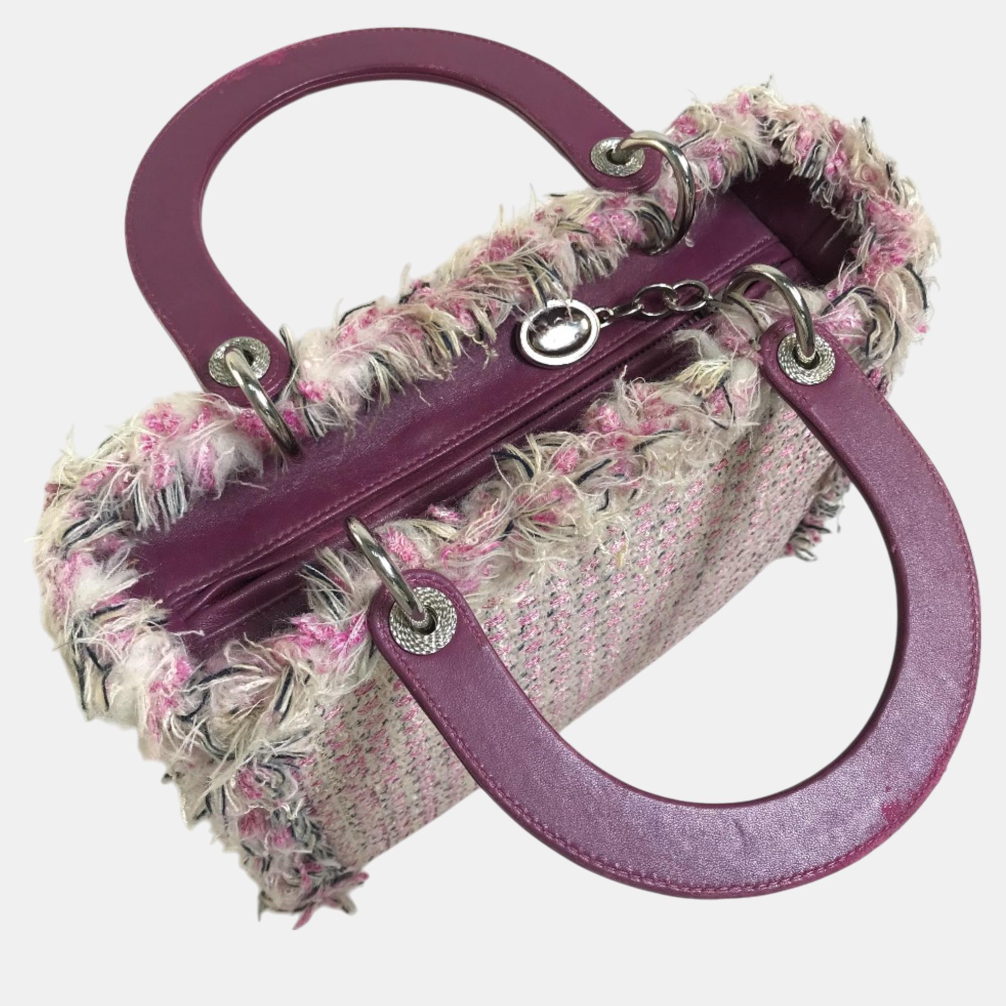 Christian Dior Ginza Limited Le Rose-Bonheur (Happy Rose) Shoulder Bag Hand Bag Pink X Purple X White 