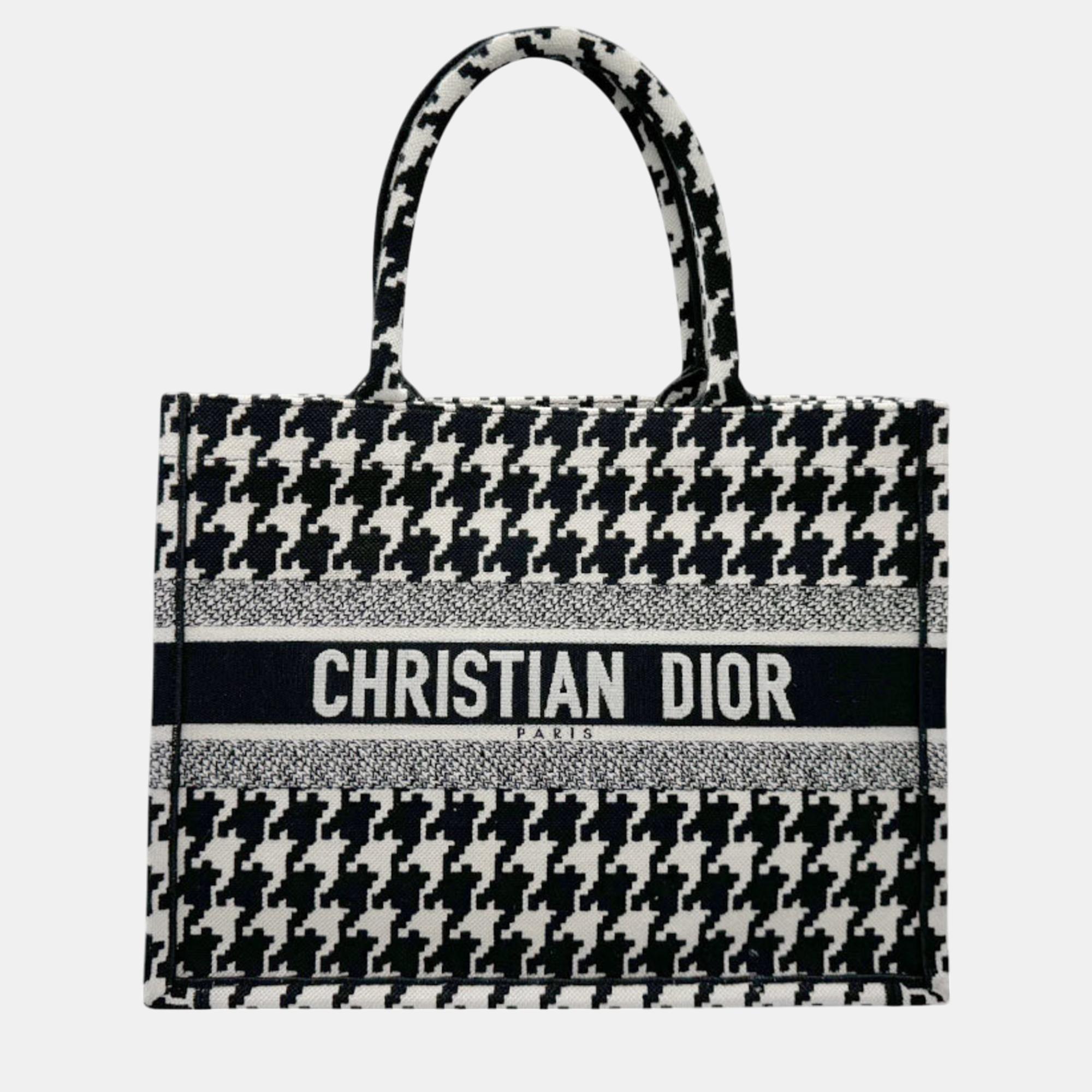 

Christian Dior Handbag Tote Bag Book Medium Canvas Black X White