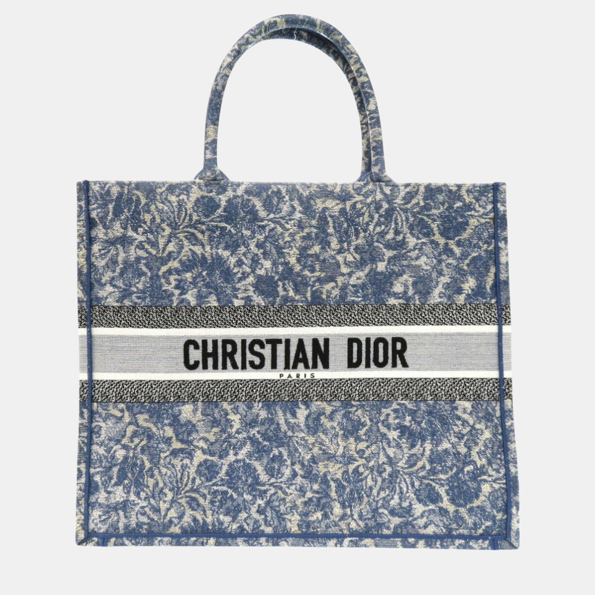 

Christian Dior Book Tote Large Canvas Blue Bag