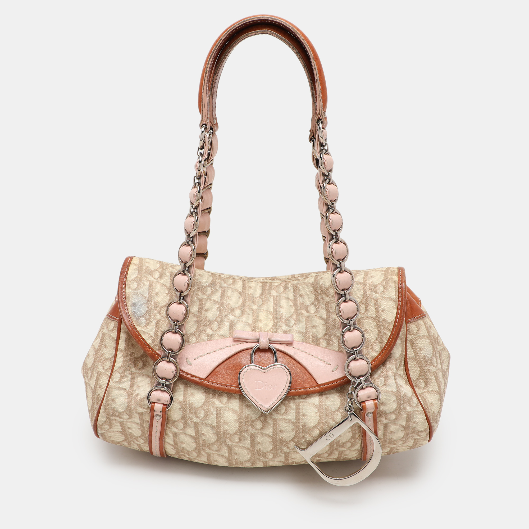 

Dior Multicolor Monogram Coated Canvas and Leather Romantique Trotter Flap Bag, Beige