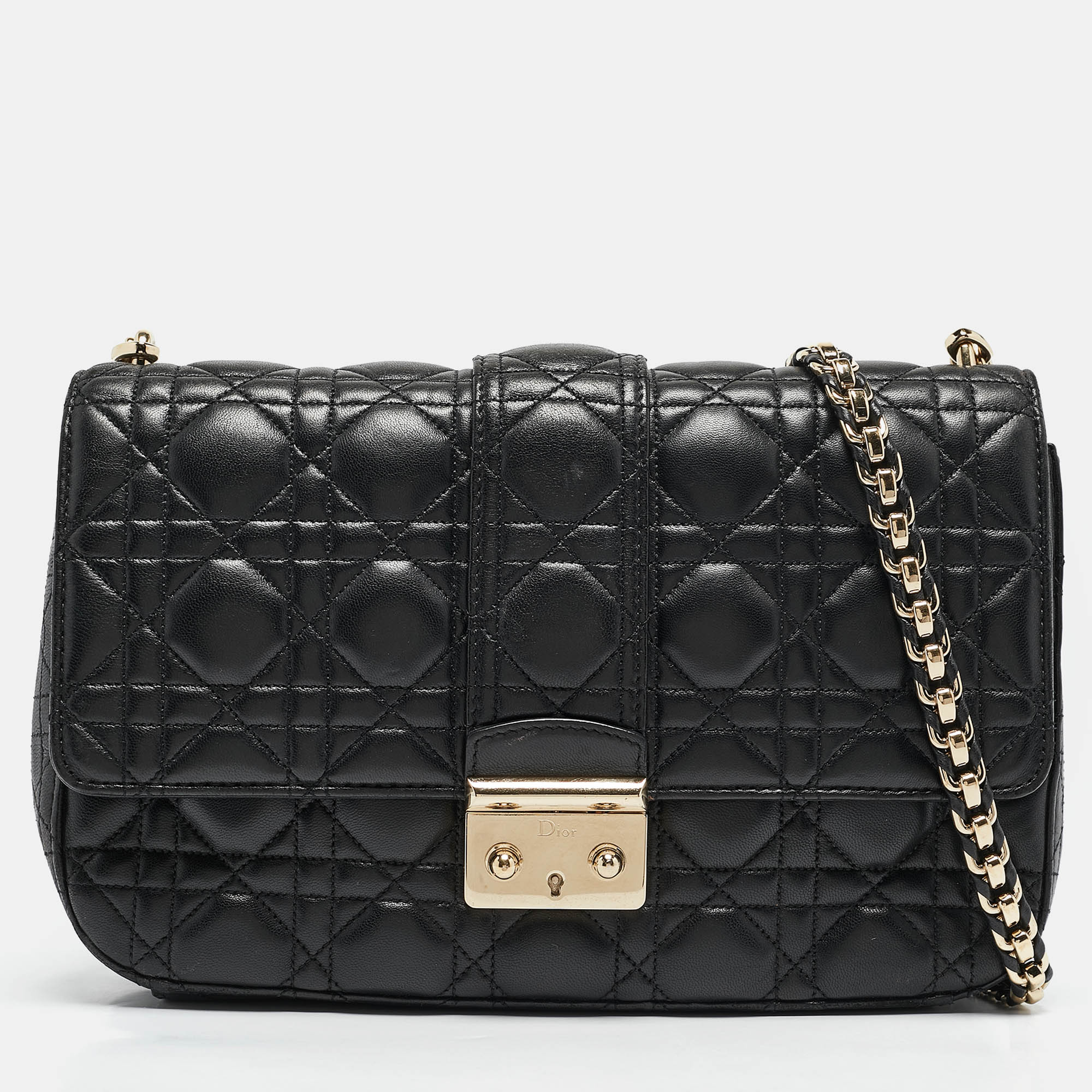 

Dior Black Cannage Leather Miss Dior Flap Bag