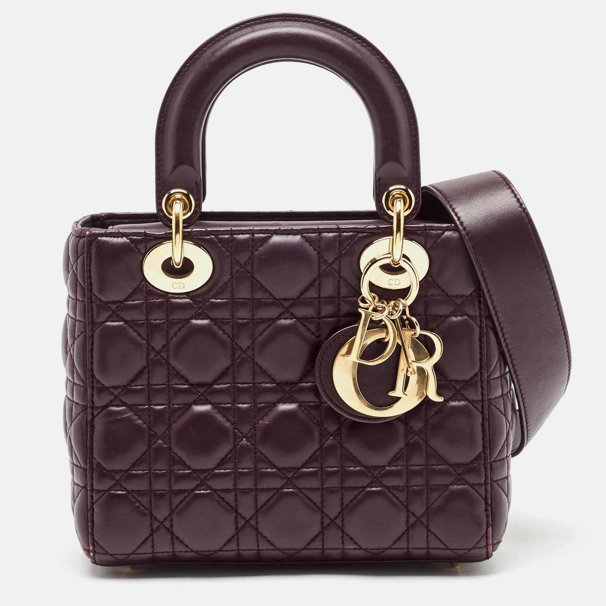 

Dior Purple Cannage Leather Medium Lady Dior My ABCDior Bag