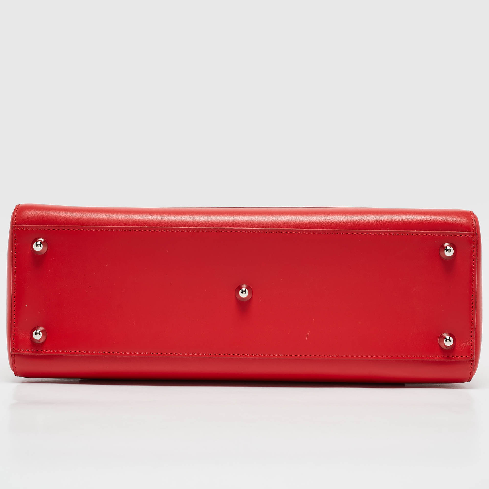 Dior Red Leather Large Lady Dior Pocket Tote 