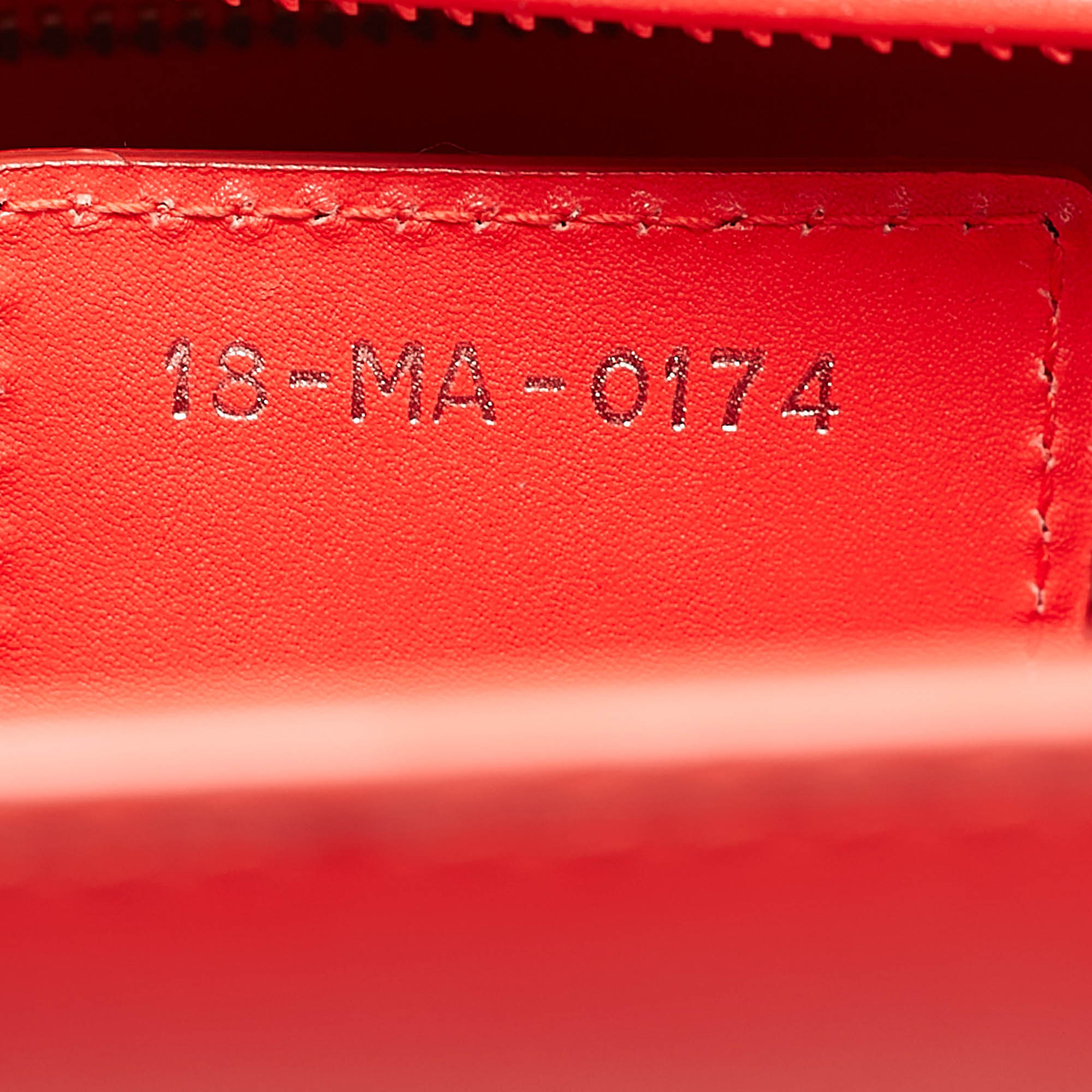 Dior Red Leather Large Lady Dior Pocket Tote 