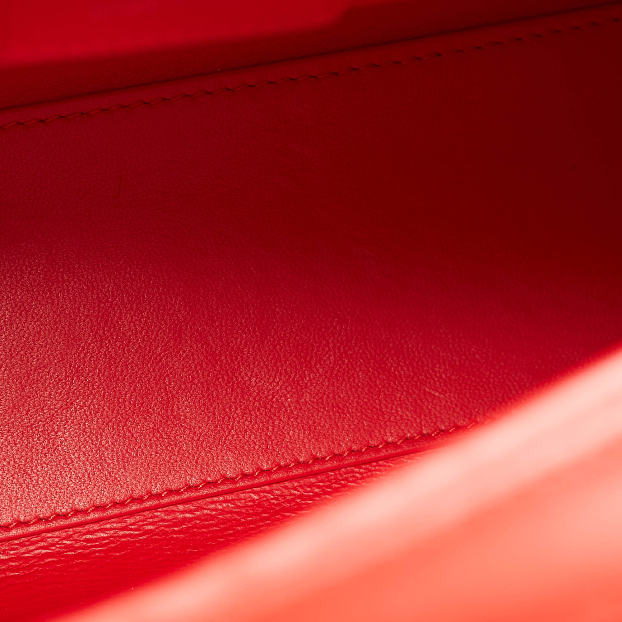 Dior Red Leather Large Lady Dior Pocket Tote 
