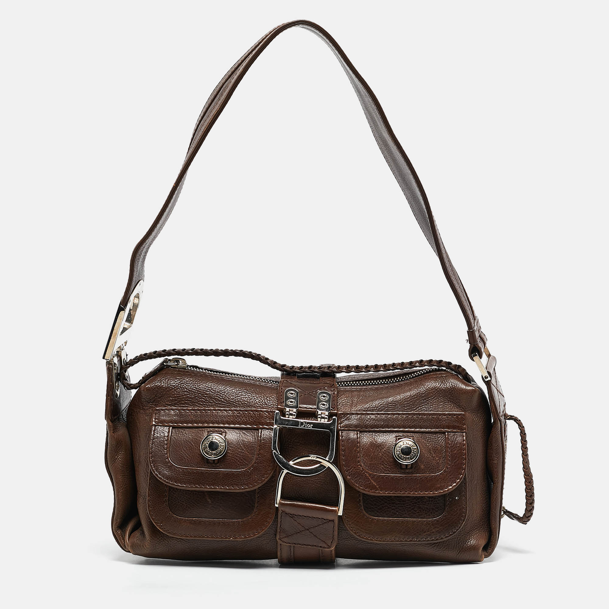 

Dior Black Leather East West Flight Bag, Brown