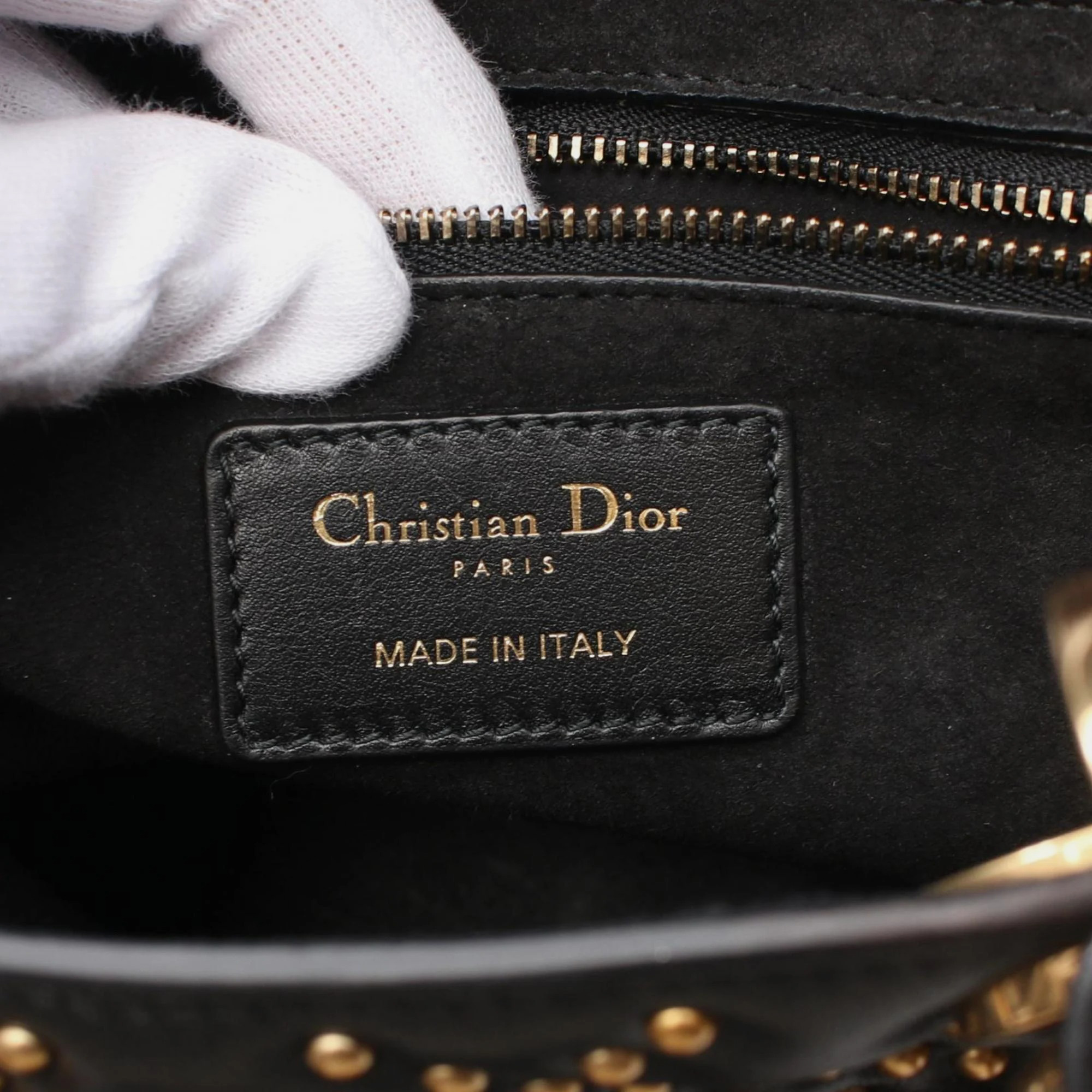 Dior Black Leather Medium Lady Dior Handbag 