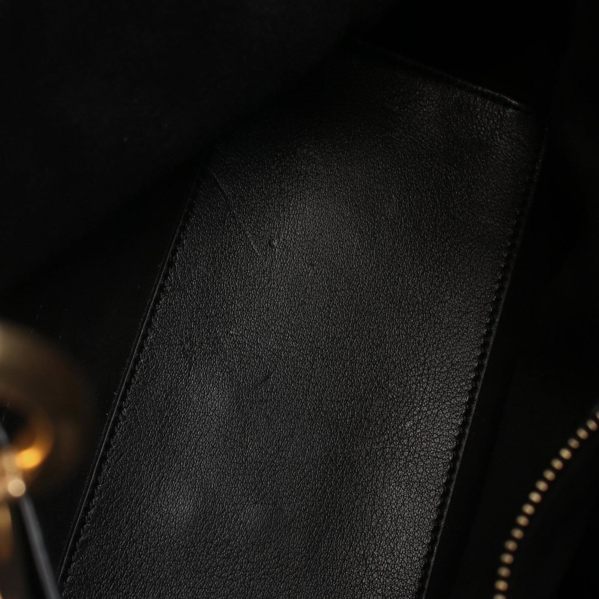 Dior Black Leather Medium Lady Dior Handbag 