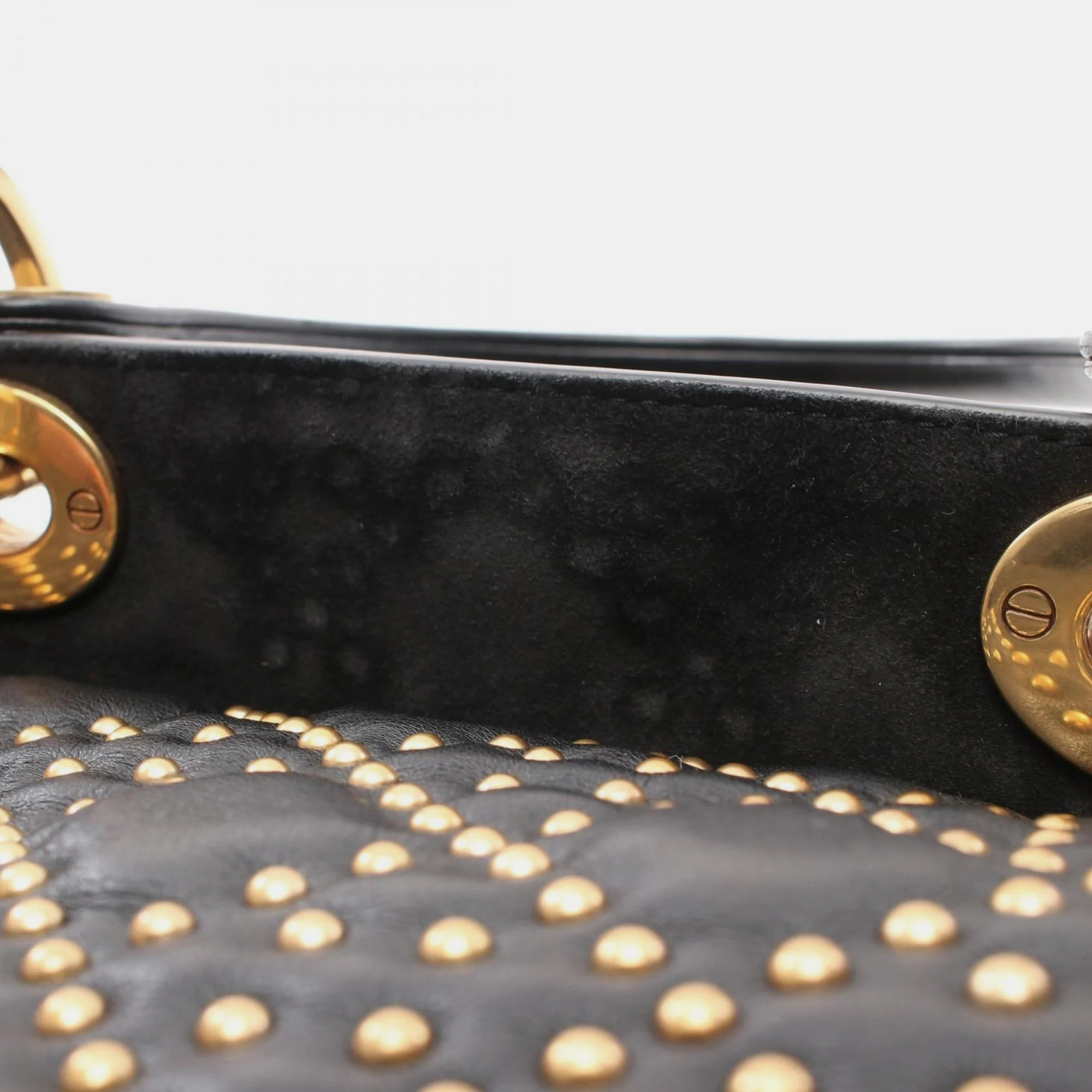 Dior Black Leather Medium Lady Dior Handbag 