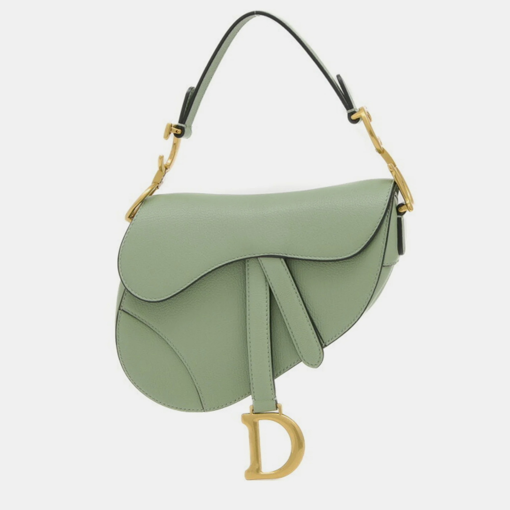 

Christian Dior Saddle Leather Bag Handbag, Green