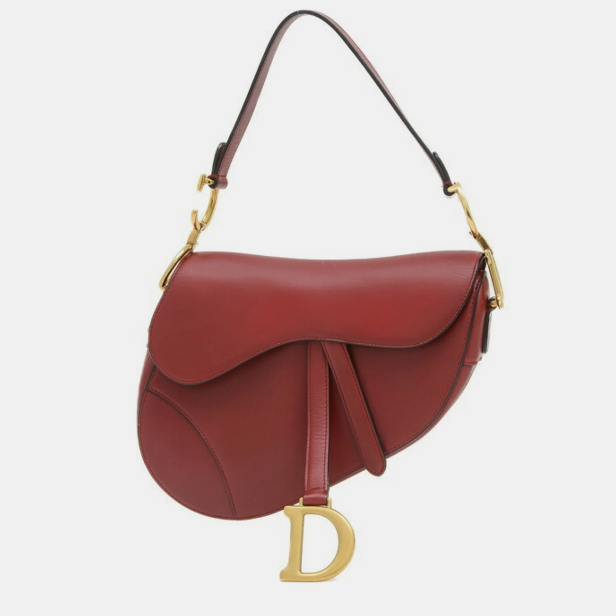 

Christian Dior Leather Saddle Bag, Red