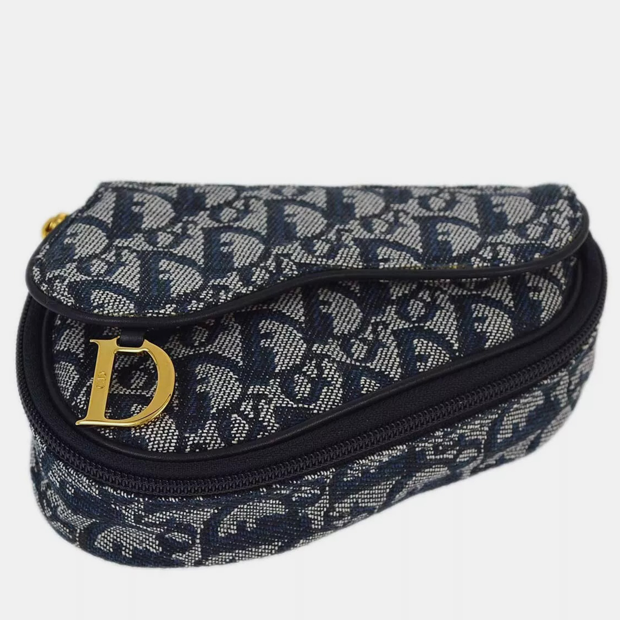 

Dior Trotter Canvas Saddle Pouch Bag, Grey