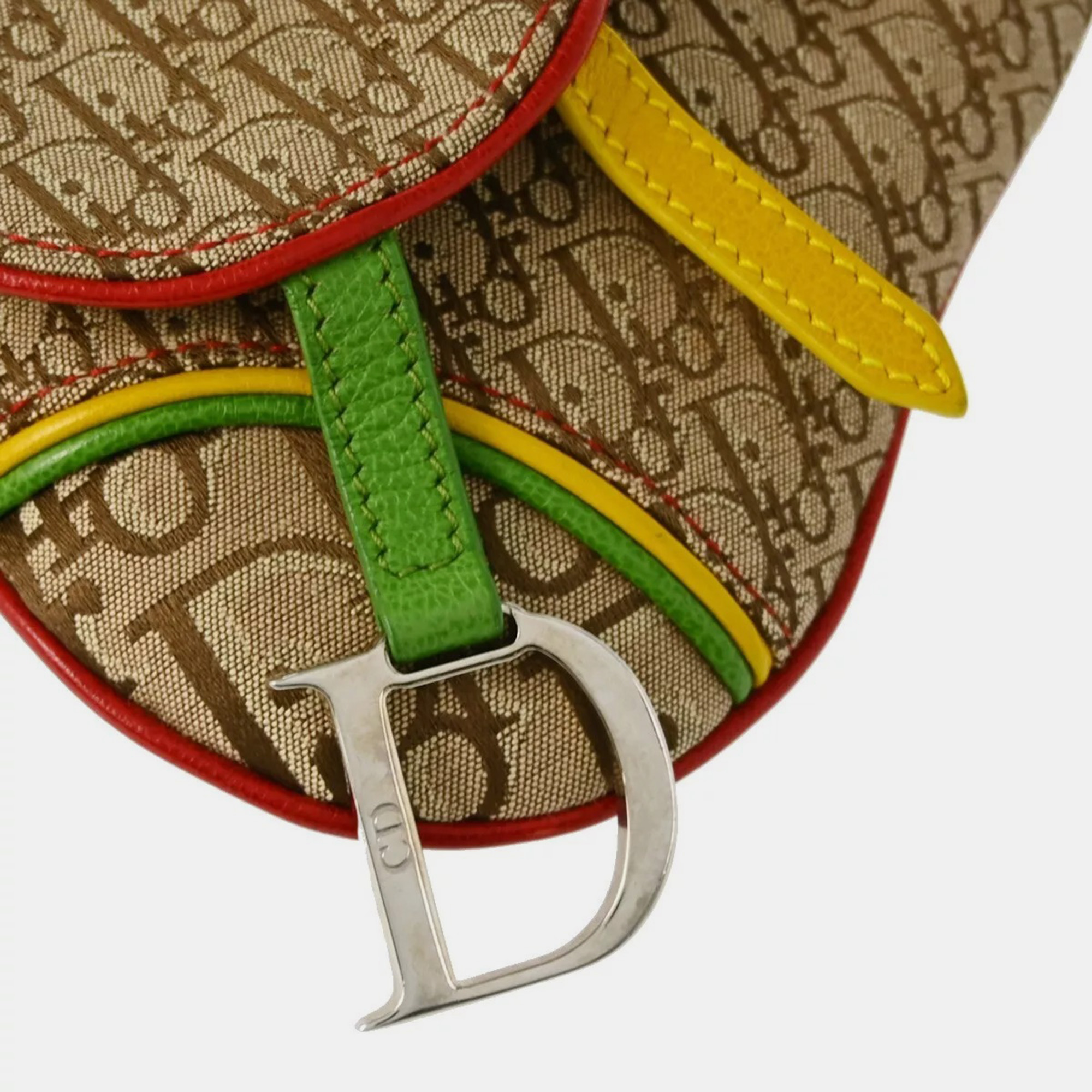 Christian Dior  Beige Canvas Trotter Saddle Belt Bum Bag 