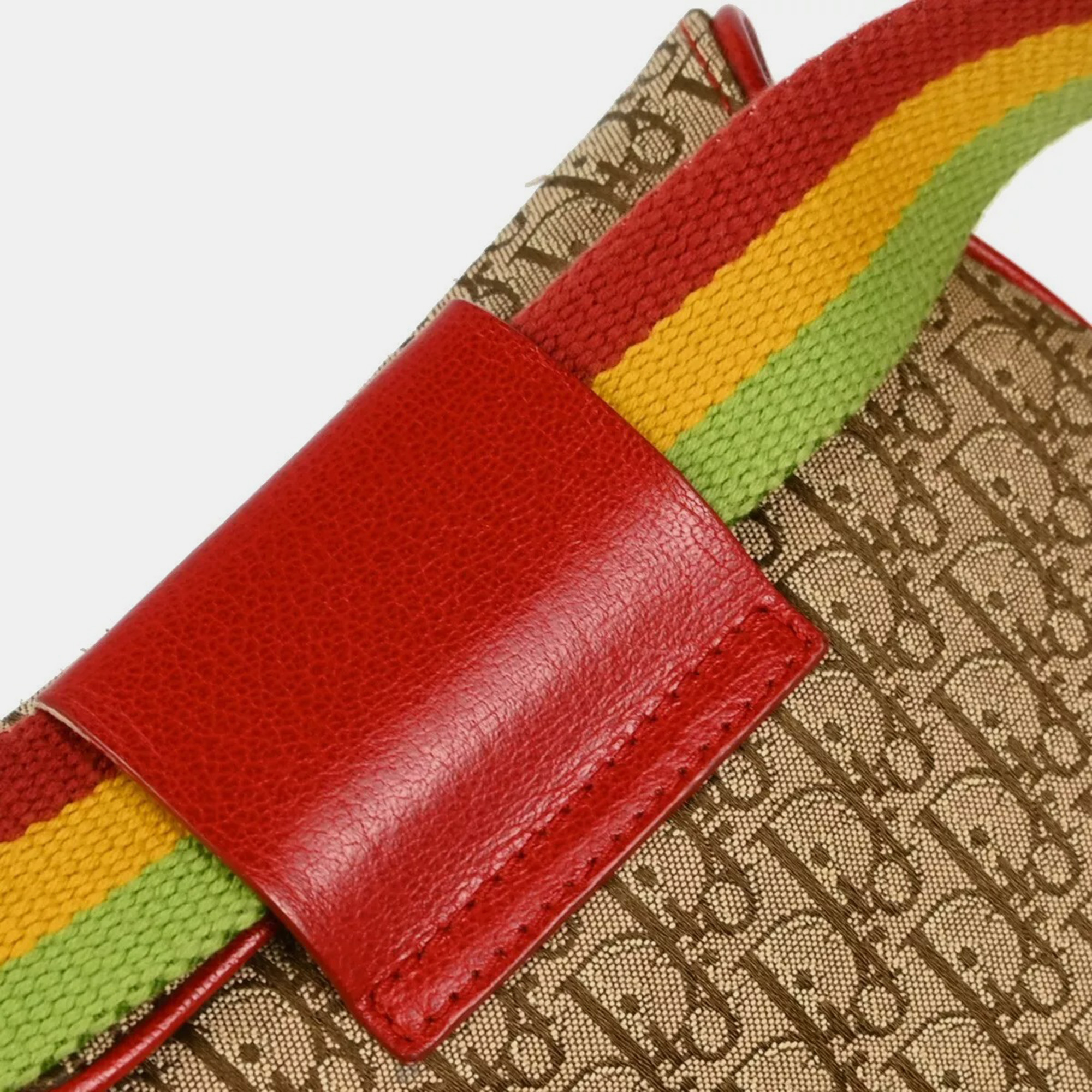 Christian Dior  Beige Canvas Trotter Saddle Belt Bum Bag 