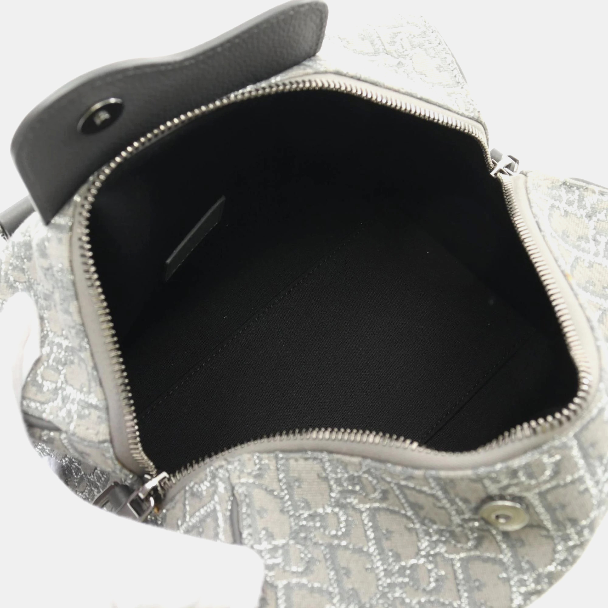 Dior Gray Canvas Leather Lingot 26 Handbag 