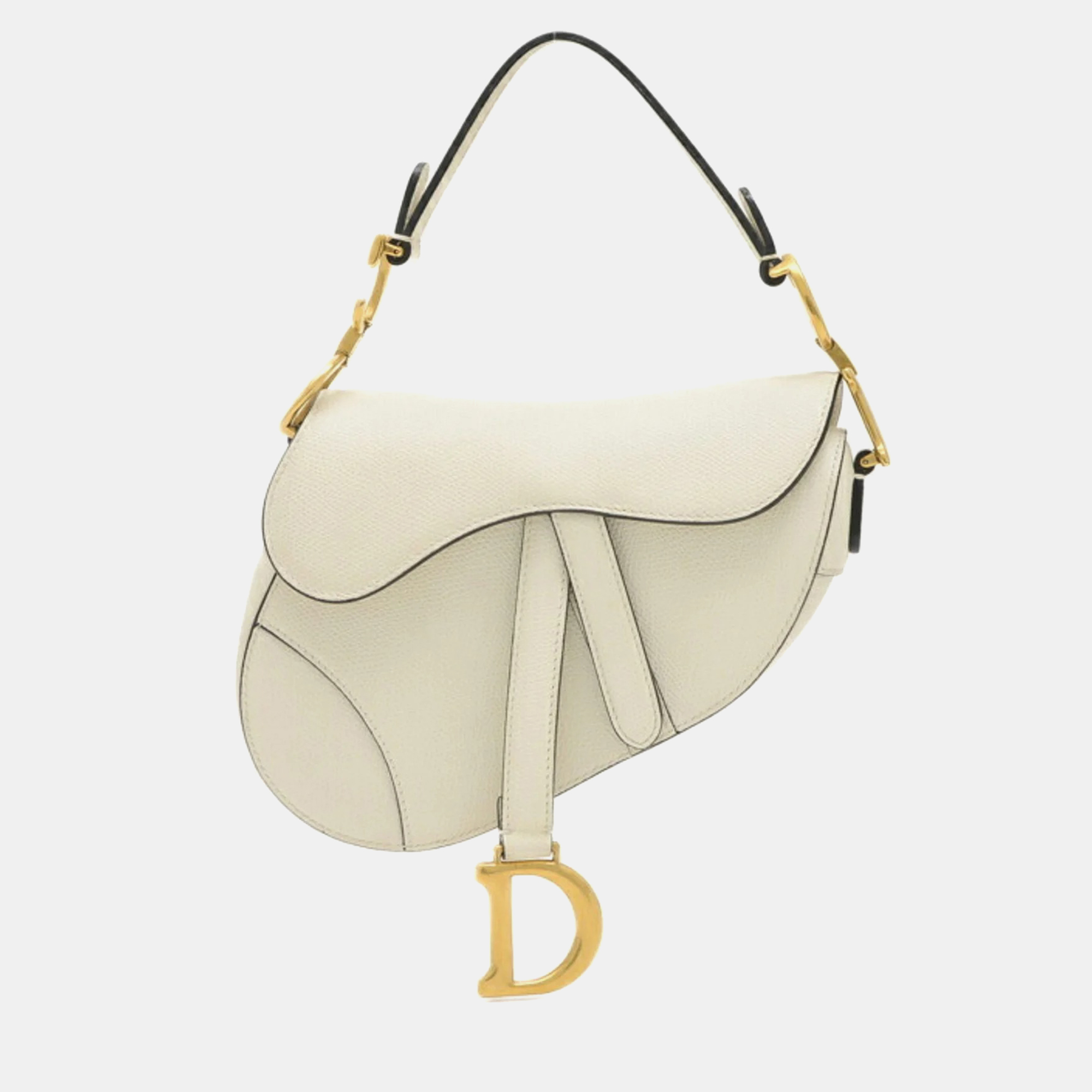 

Christian Dior White Leather Saddle Shoulder Bag