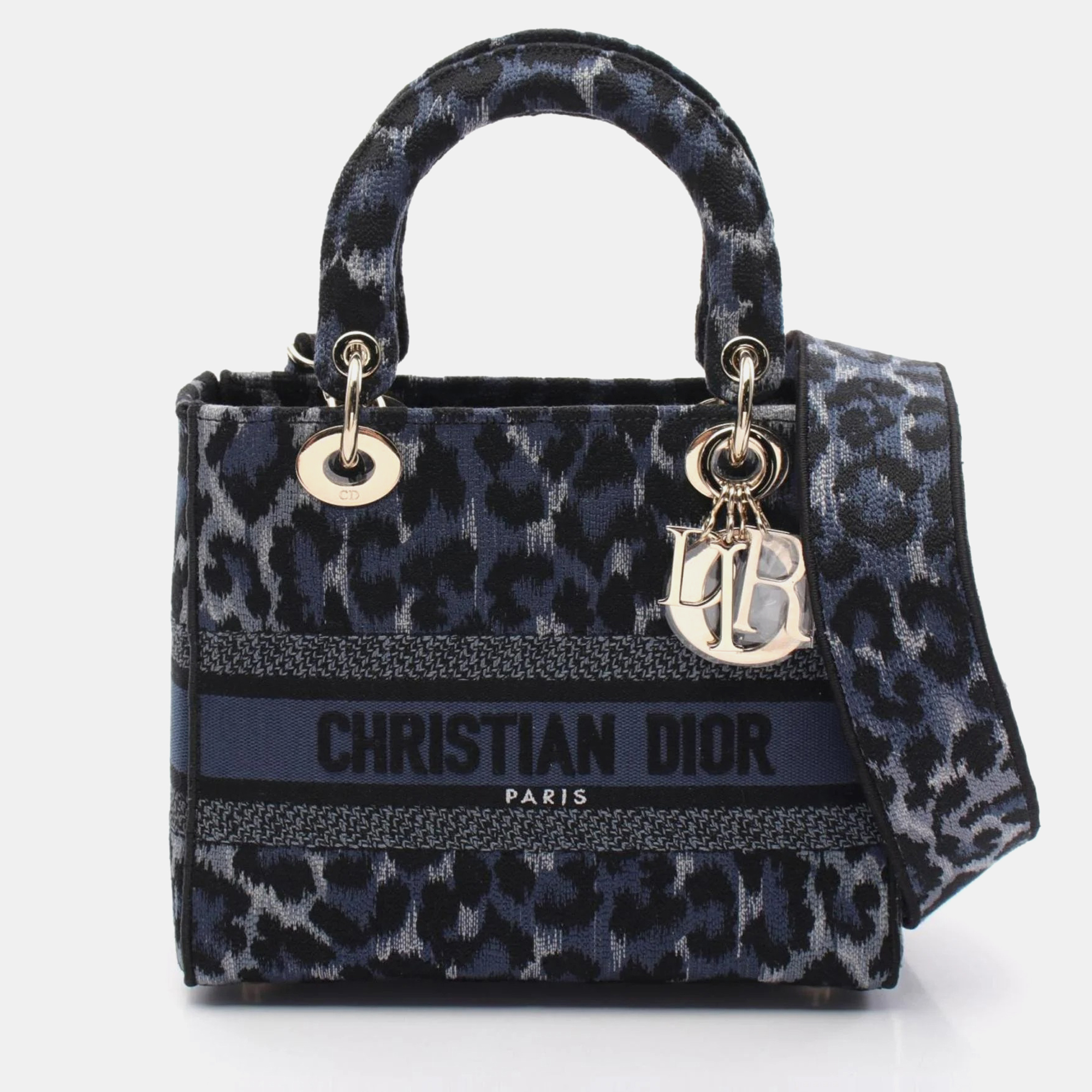 

Christian Dior Navy/Black/Blue Canvas Lady D-Lite Handbag