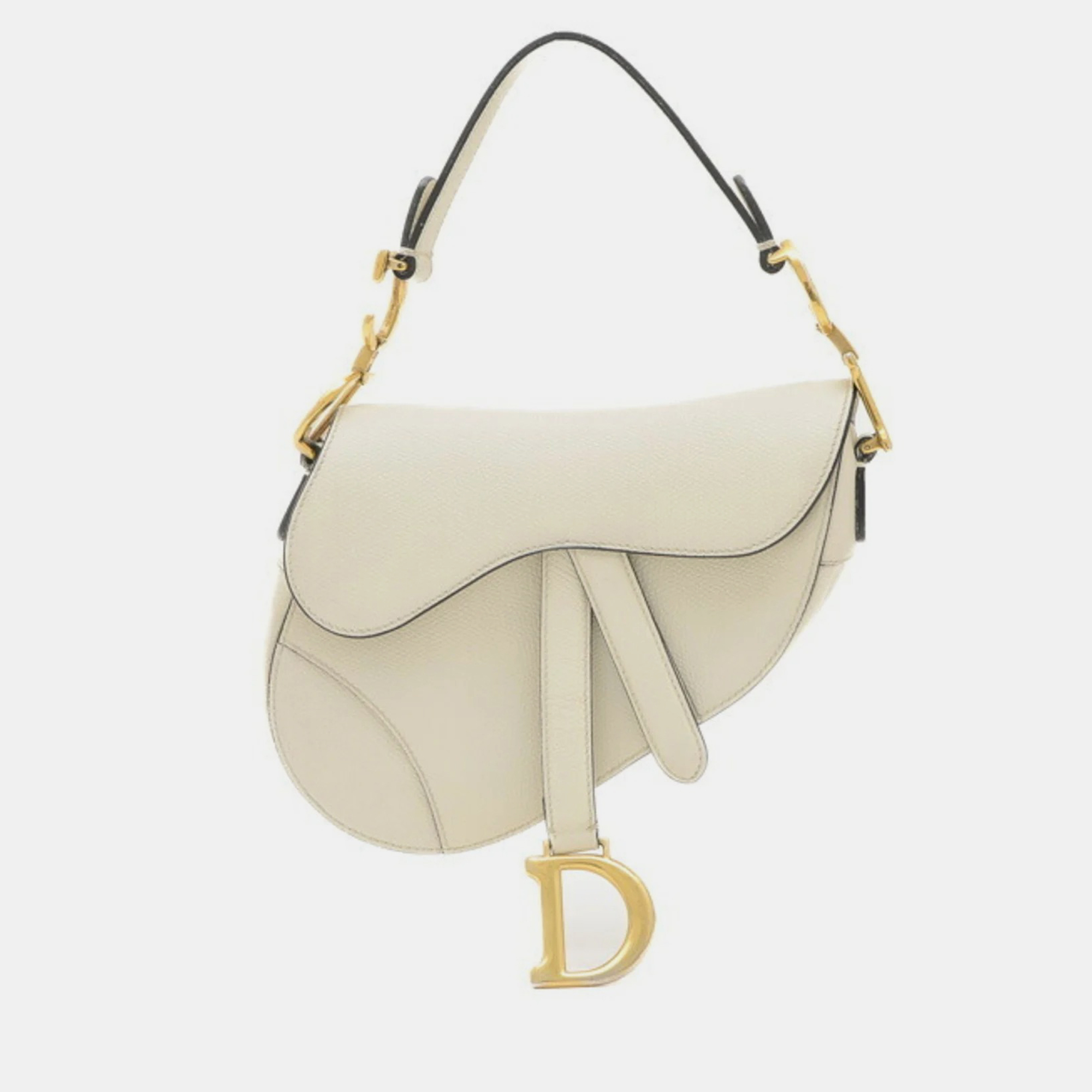 

Christian Dior White Leather Saddle Shoulder Bag