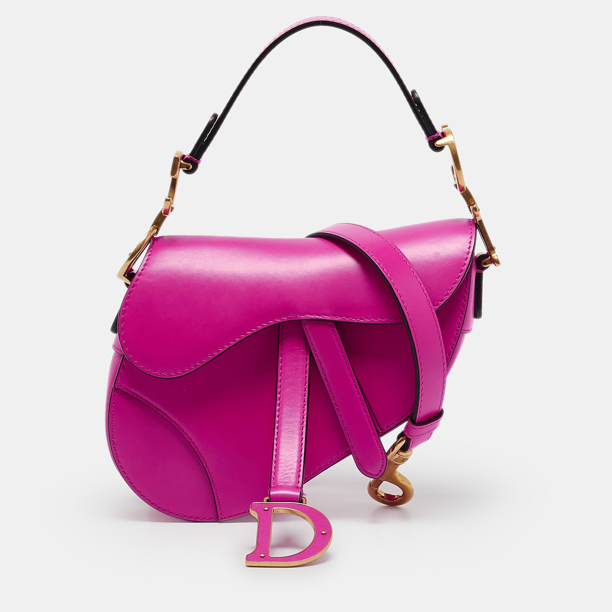 

Dior Pink Leather Mini Saddle Bag