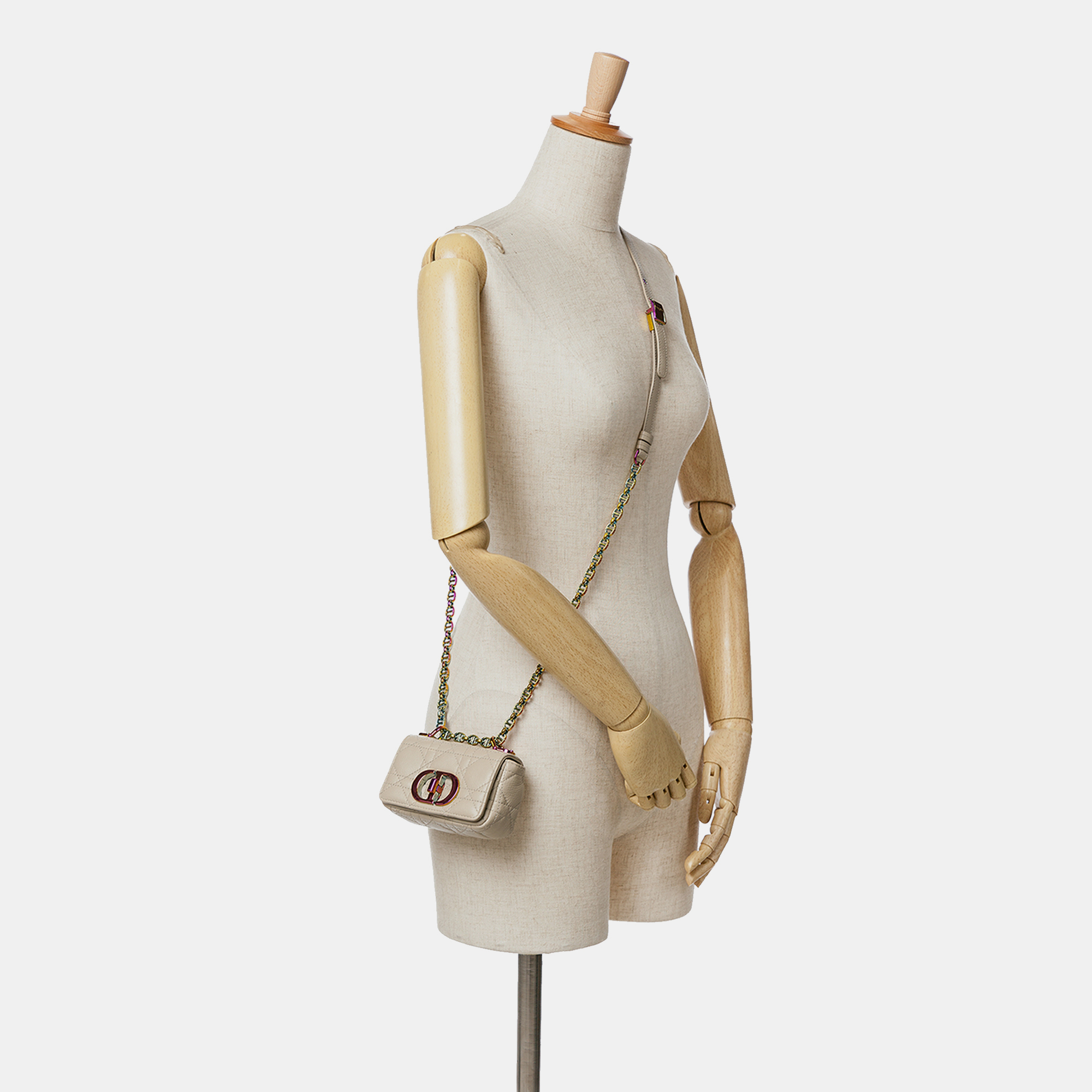 Dior Brown Dior Micro Supple Calfskin Cannage Caro Bag 