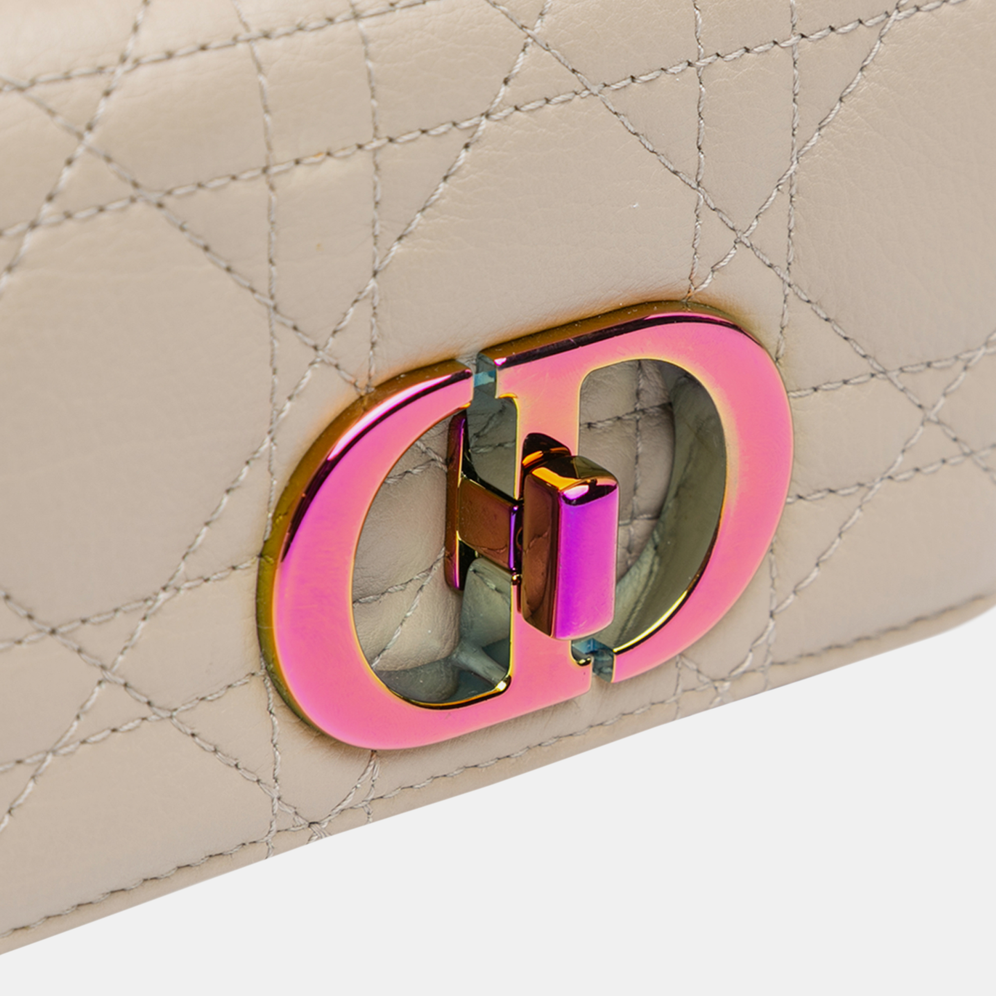 Dior Brown Dior Micro Supple Calfskin Cannage Caro Bag 