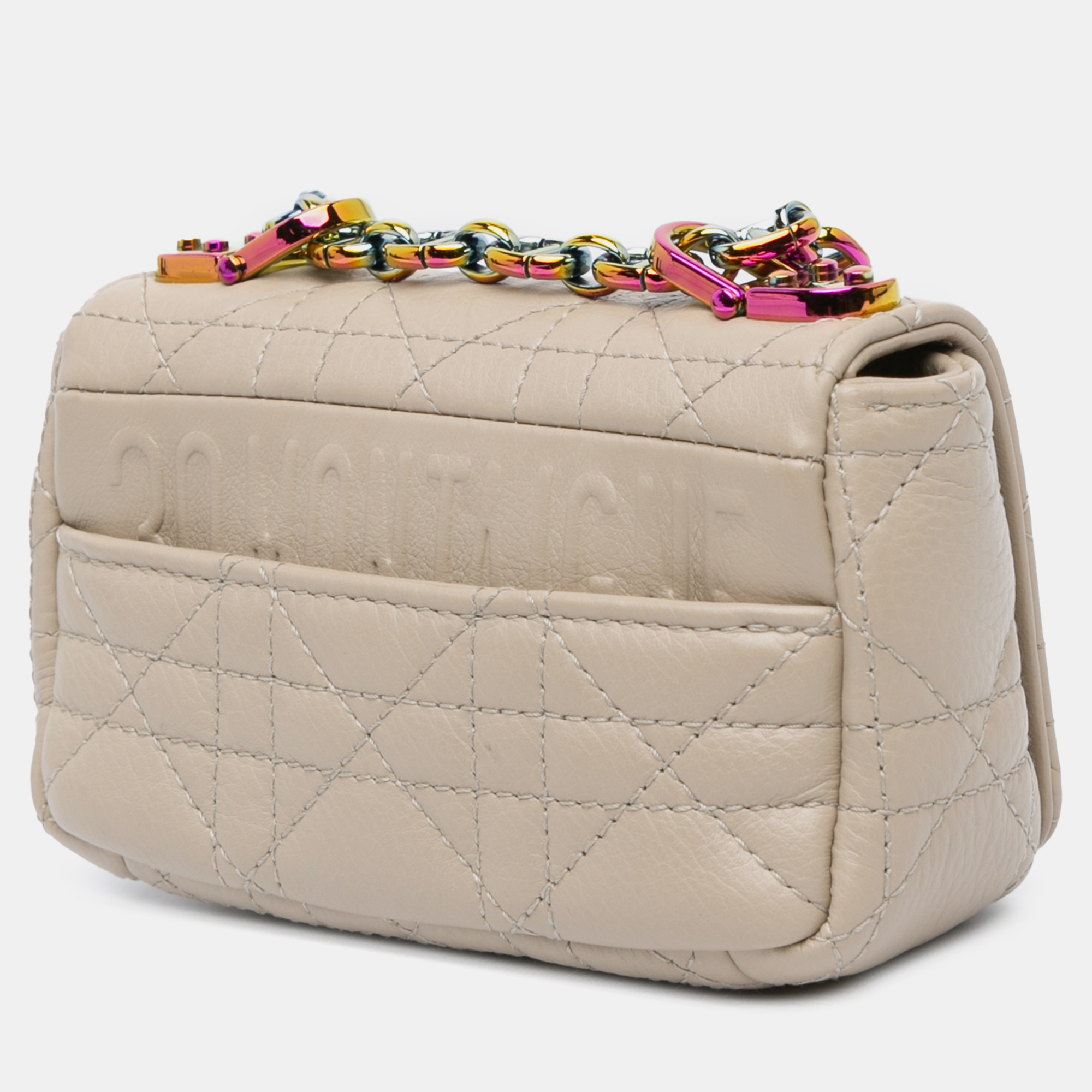 Dior Brown Dior Micro Supple Calfskin Cannage Caro Bag 