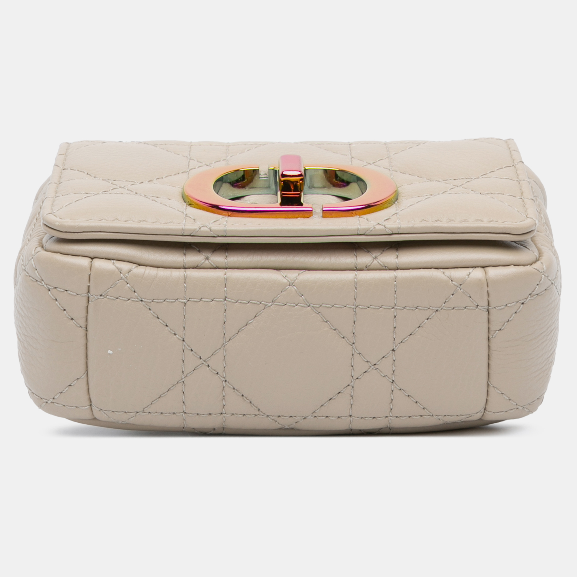 Dior Brown Dior Micro Supple Calfskin Cannage Caro Bag 