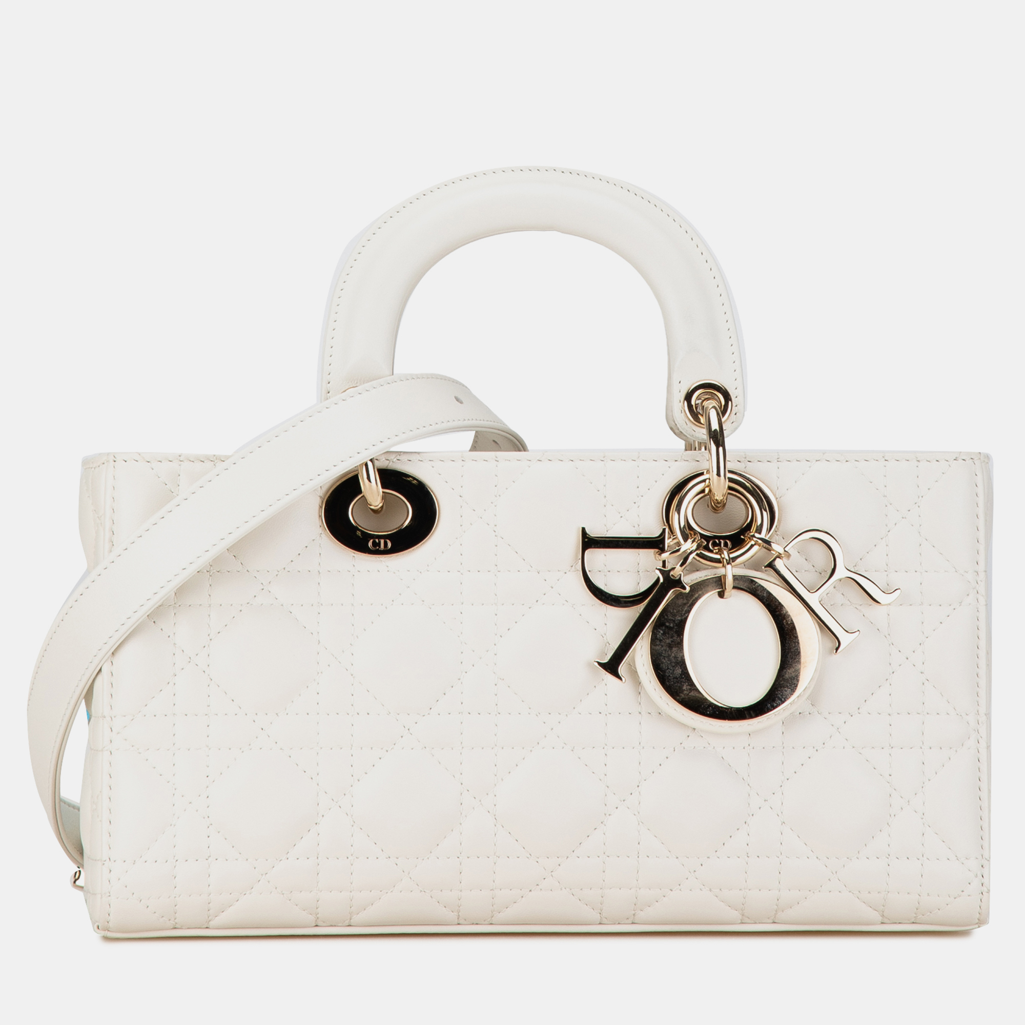 

Dior White Medium Lambskin Cannage Lady D-Joy