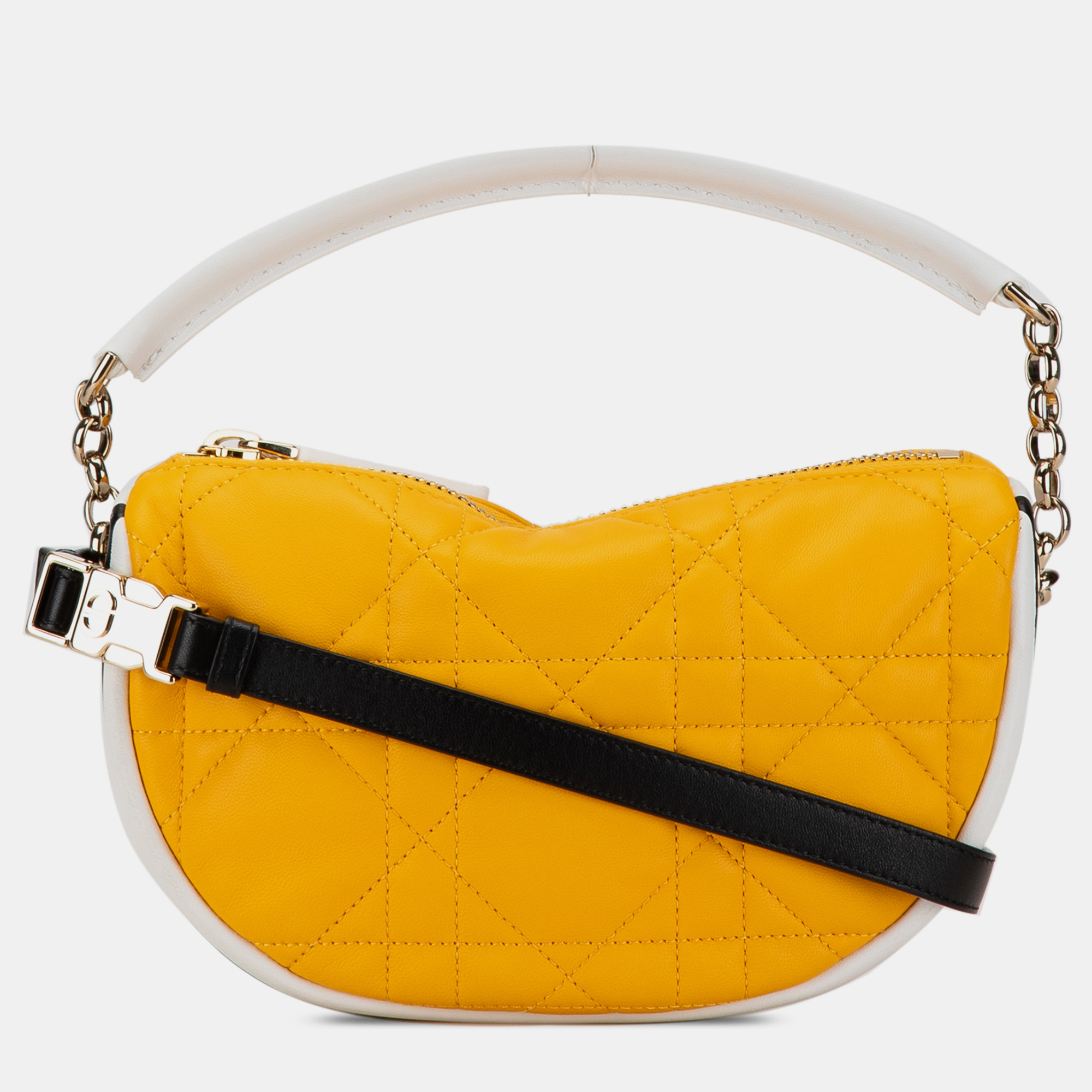 

Dior Yellow Small Lambskin Cannage Dior Vibe Hobo