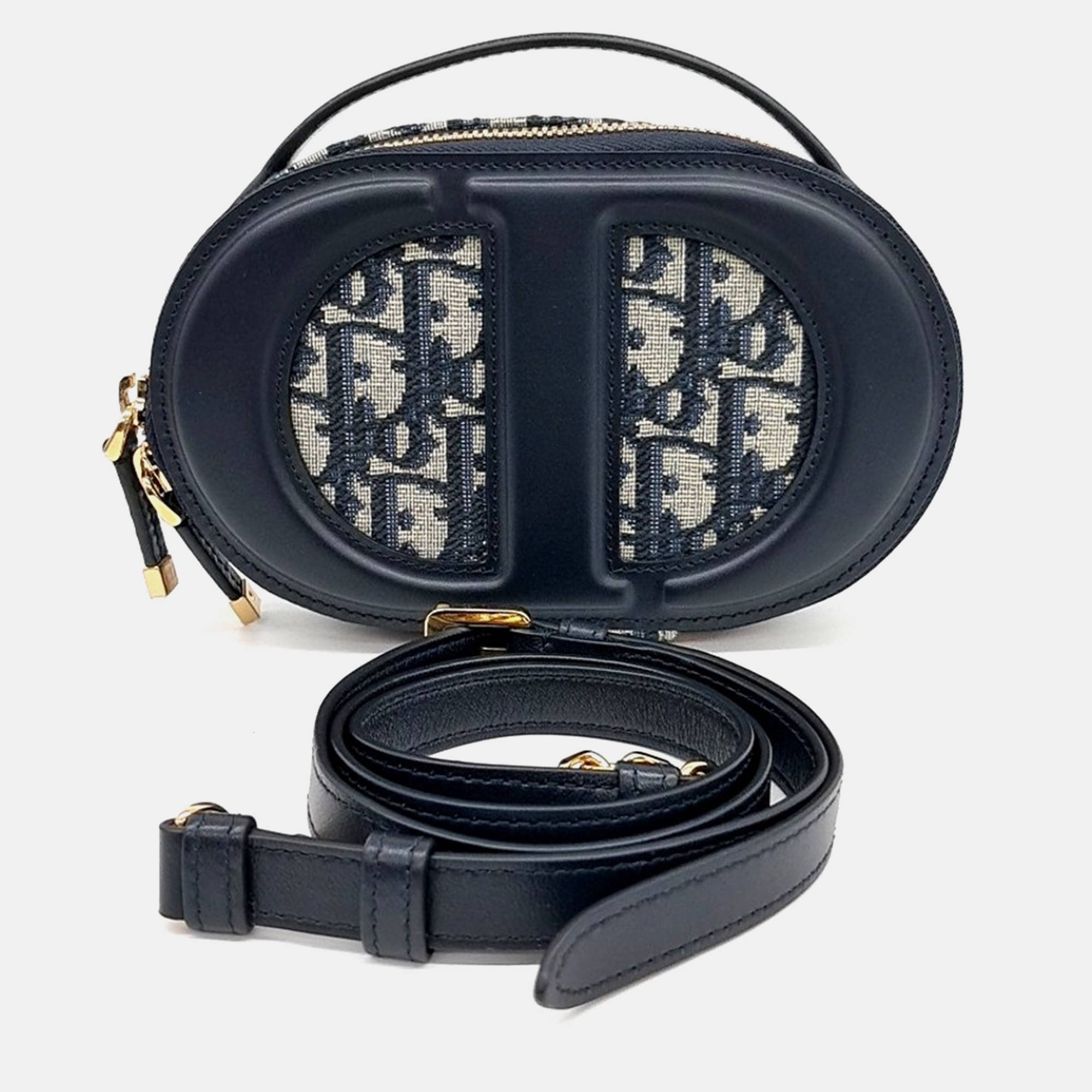 

Dior Canvas and Leather CD Signature Oval Camera Bag, Navy blue