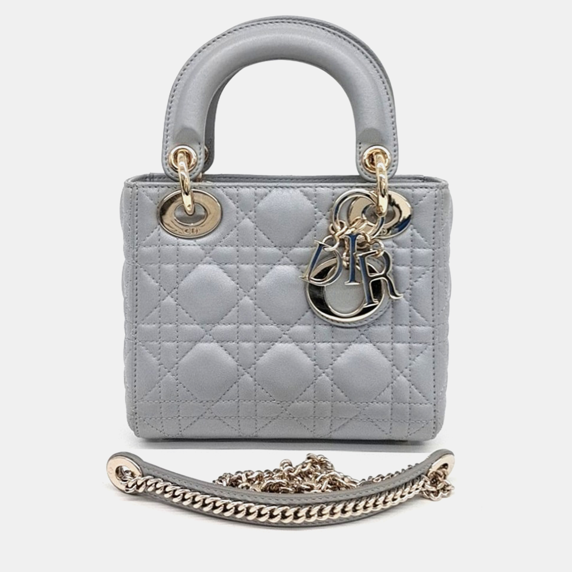 

Dior Grey Leather Cannage Lady Mini Bag