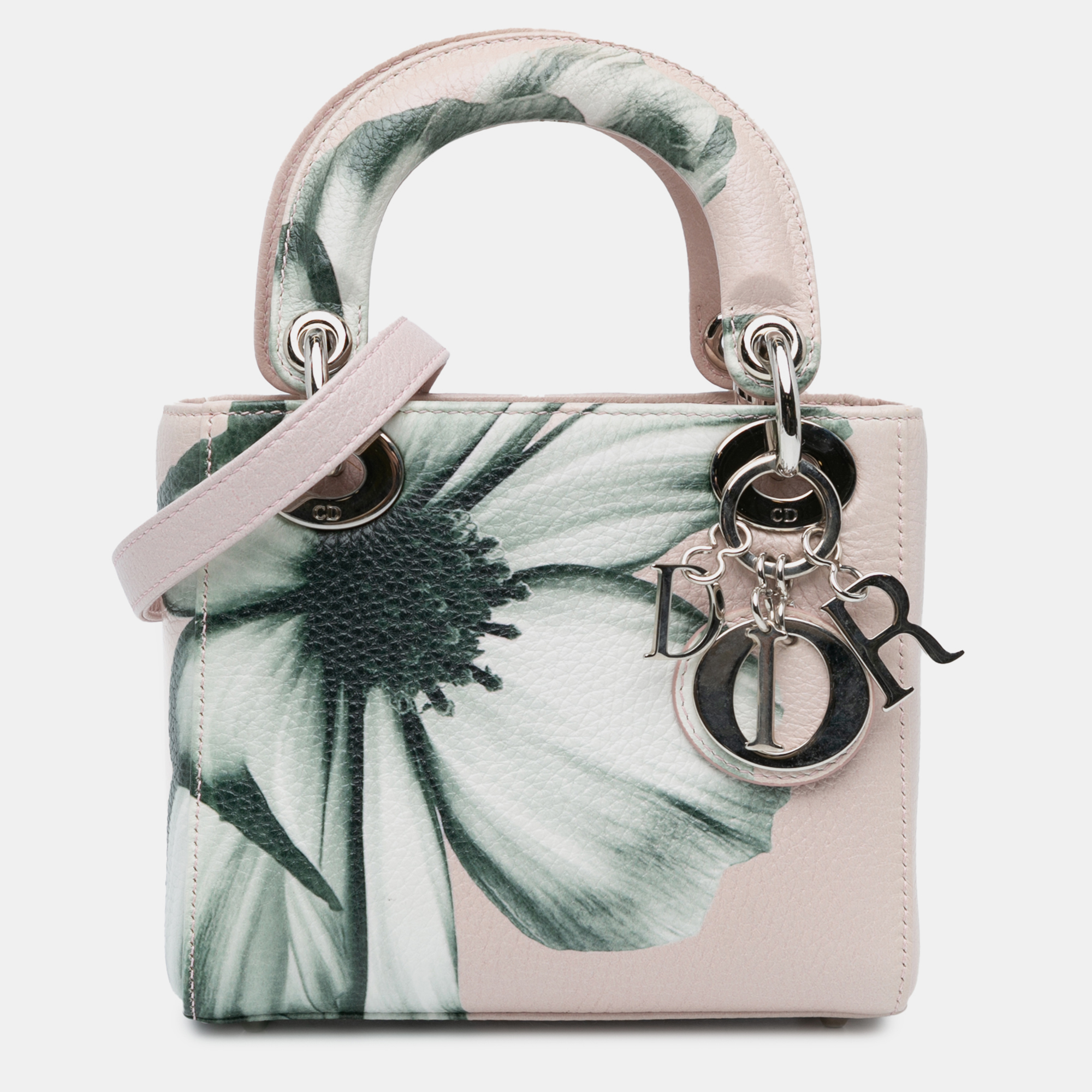 

Dior Pink Mini Deerskin Flower Printed Lady Dior