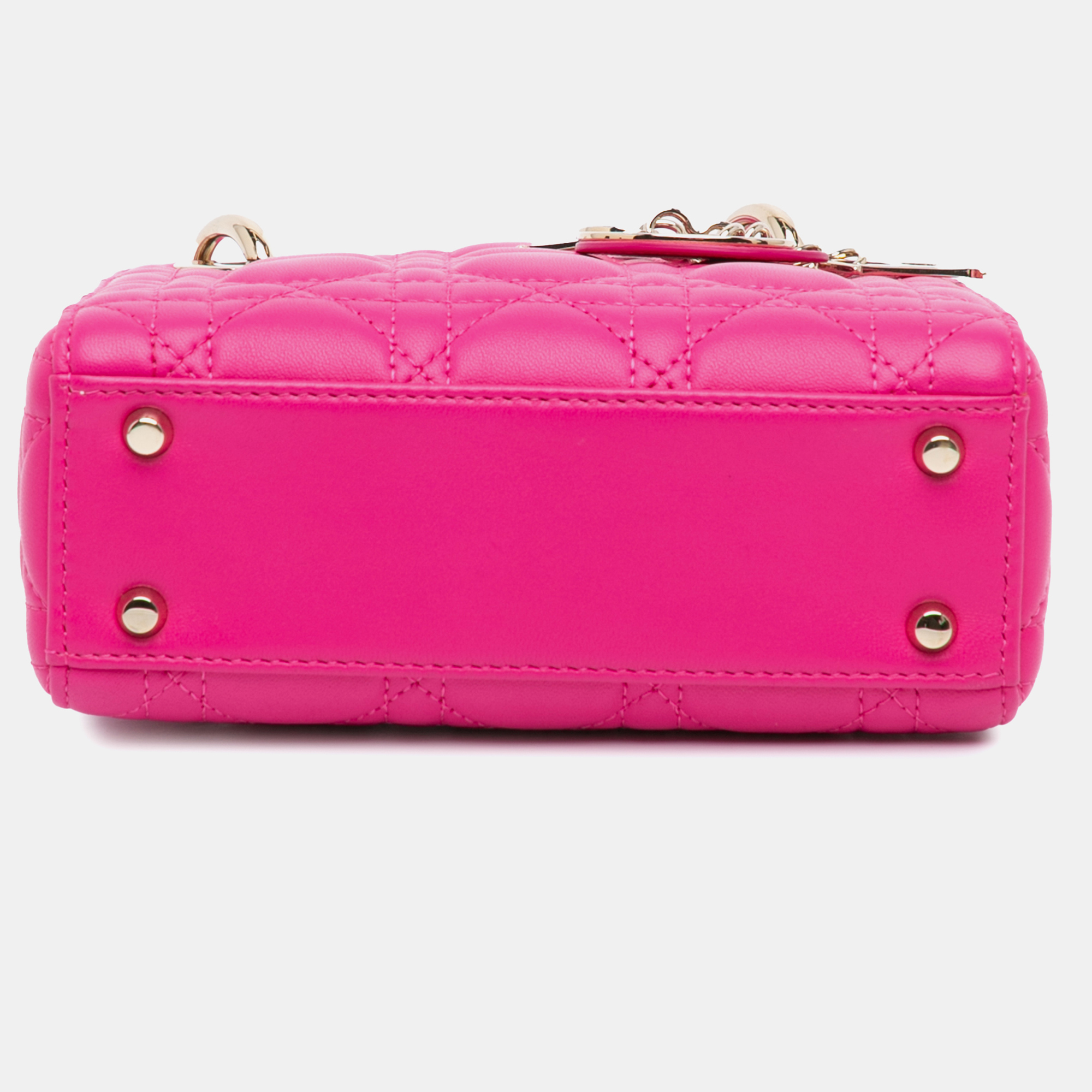 Dior Pink Mini Lambskin Cannage Lady Dior 