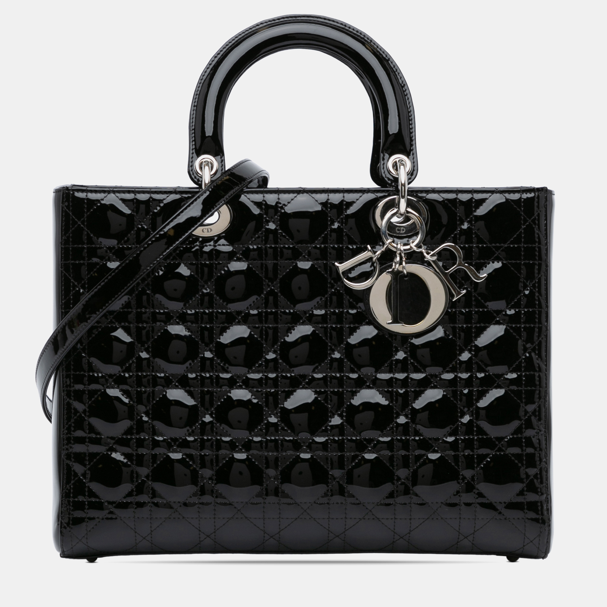 

Dior Black Large Patent Cannage Lady Dior