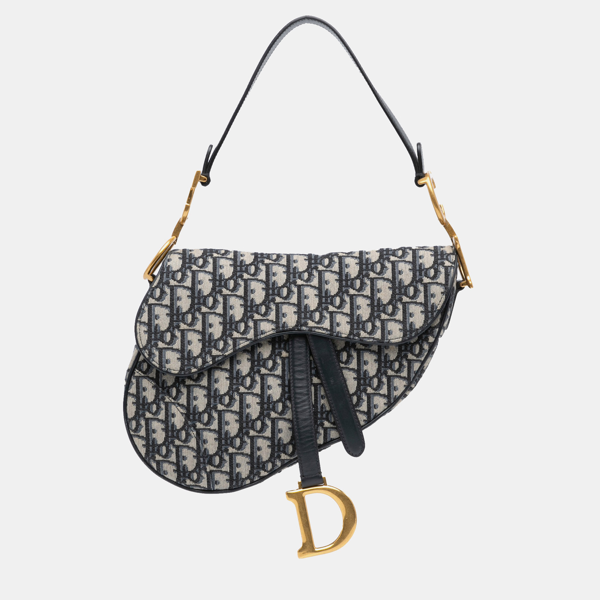 

Dior Navy Blue Medium Oblique Saddle