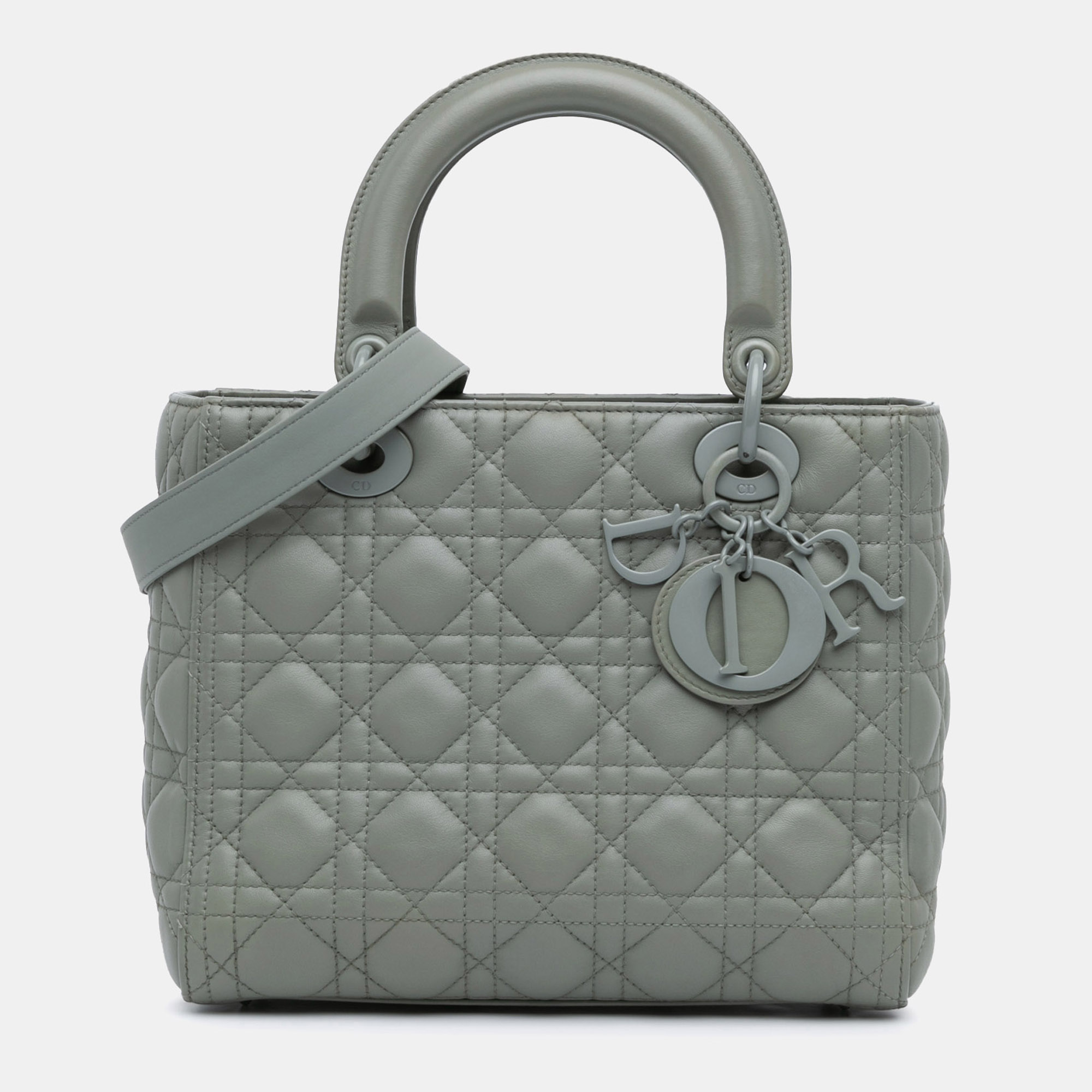 

Dior Grey Medium Lambskin Cannage Lady Dior