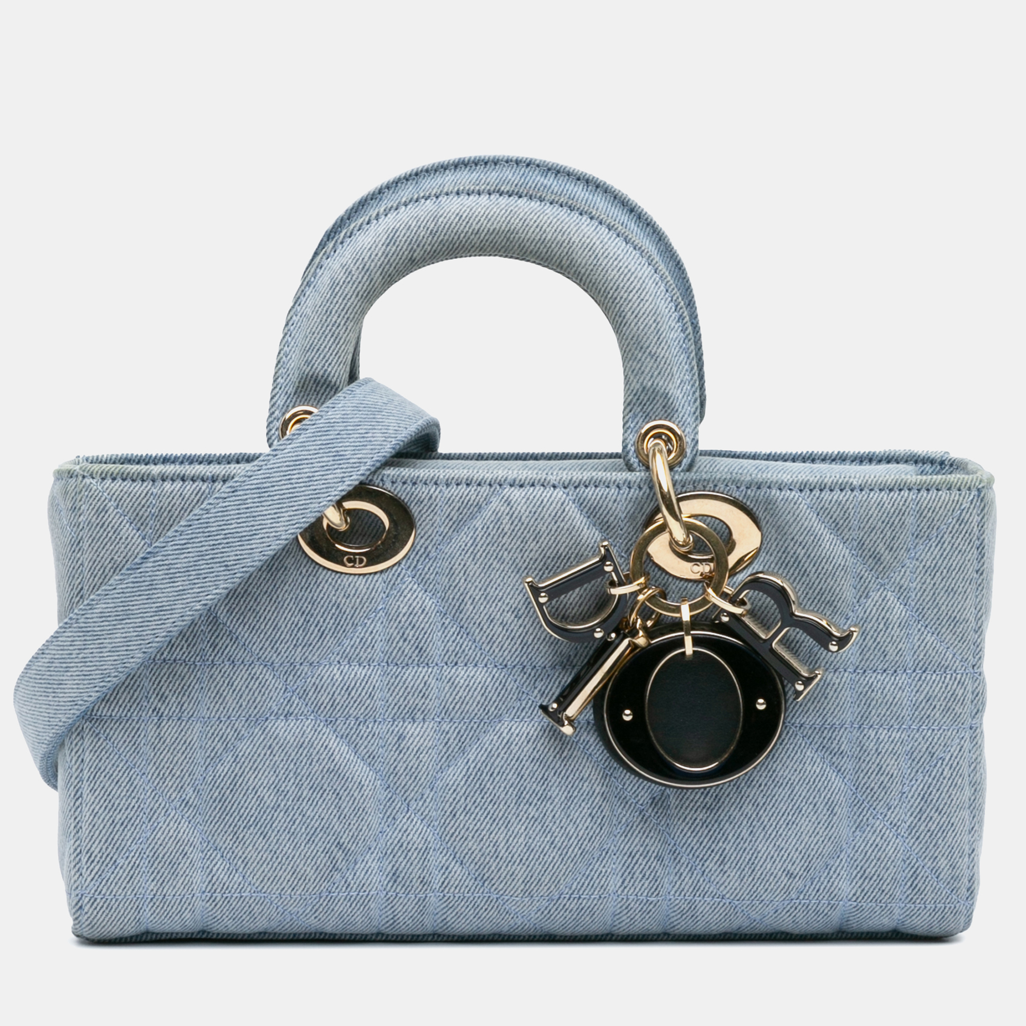 

Dior Blue Small Denim Macrocannage Lady D Joy