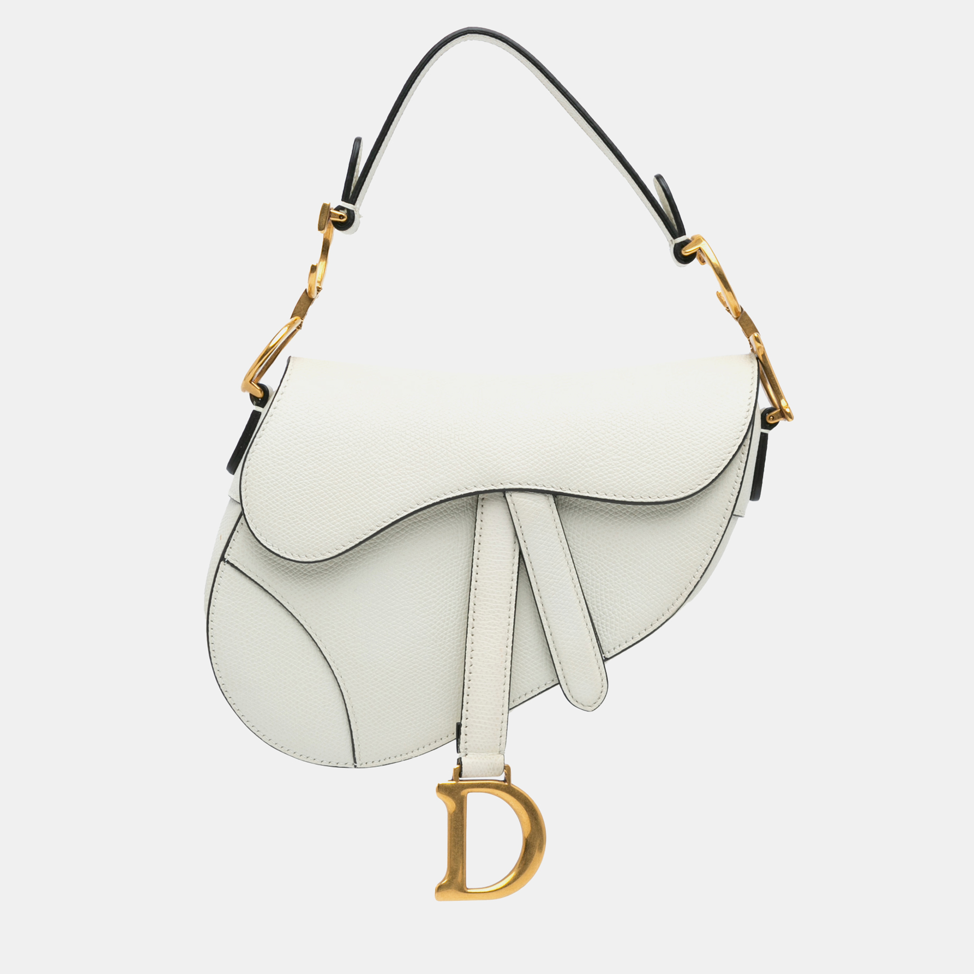 

Dior White Mini Grained Calfskin Saddle Bag