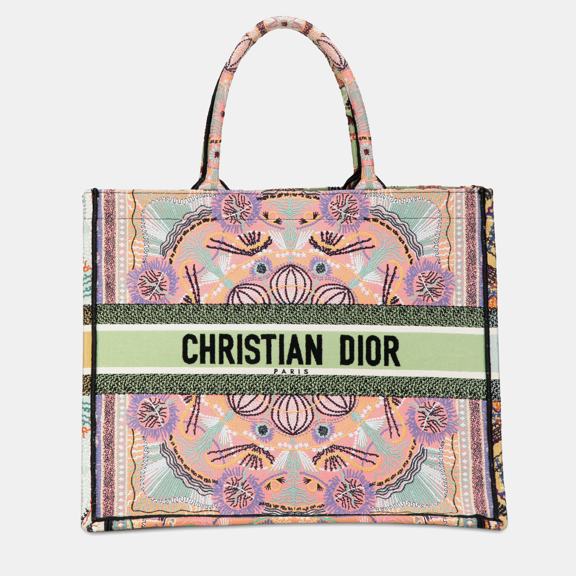 

Dior Multicolor Cruise Large Lights Embroidered Multicolor Canvas Book Tote