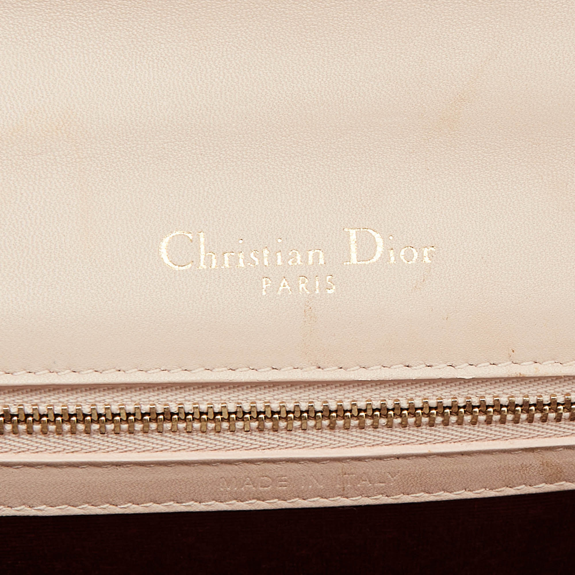 Dior Cream Patent Leather Medium Diorama Shoulder Bag 